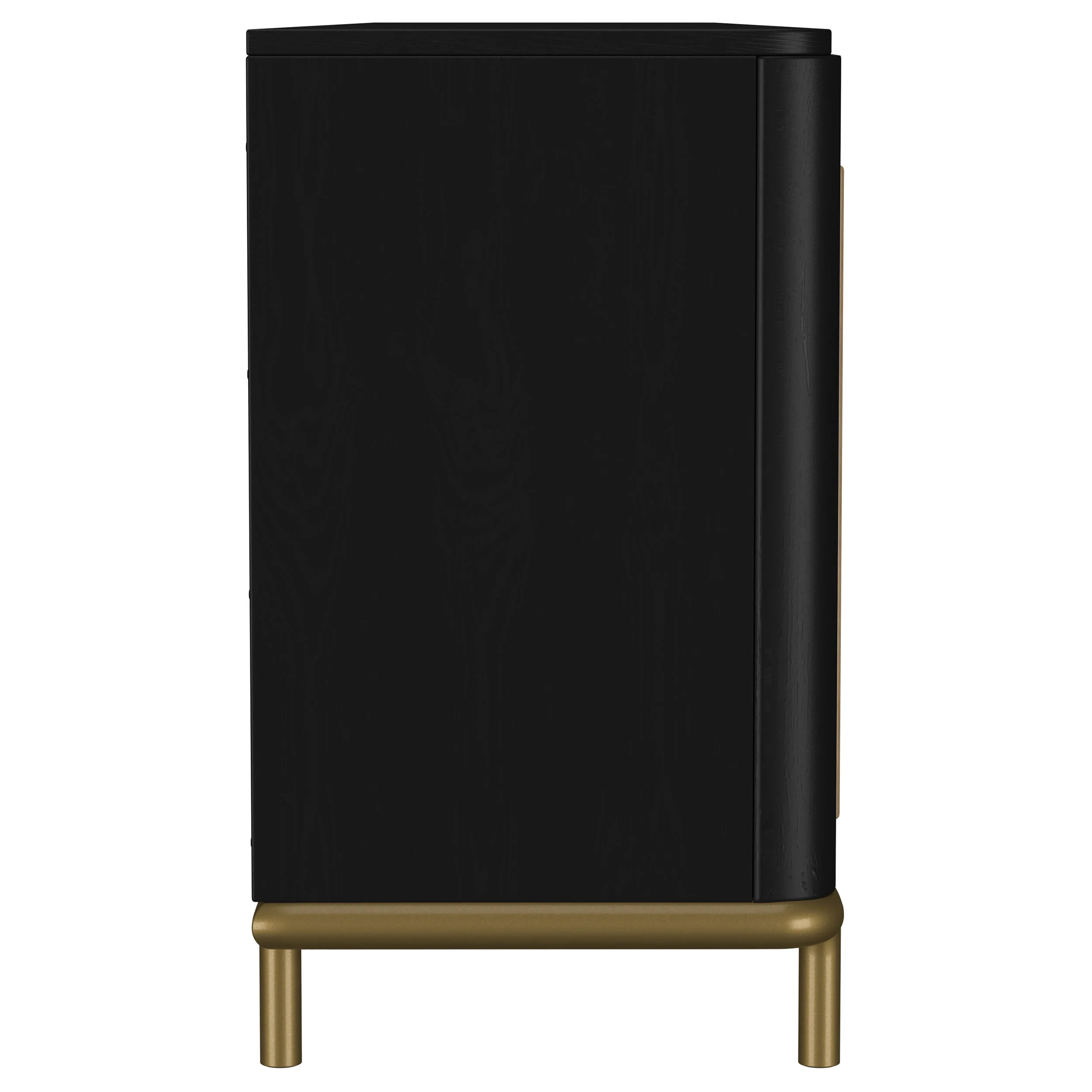 Arini Rattan Cane 2-Door TV Stand - Black with Ash Veneer - Image 7