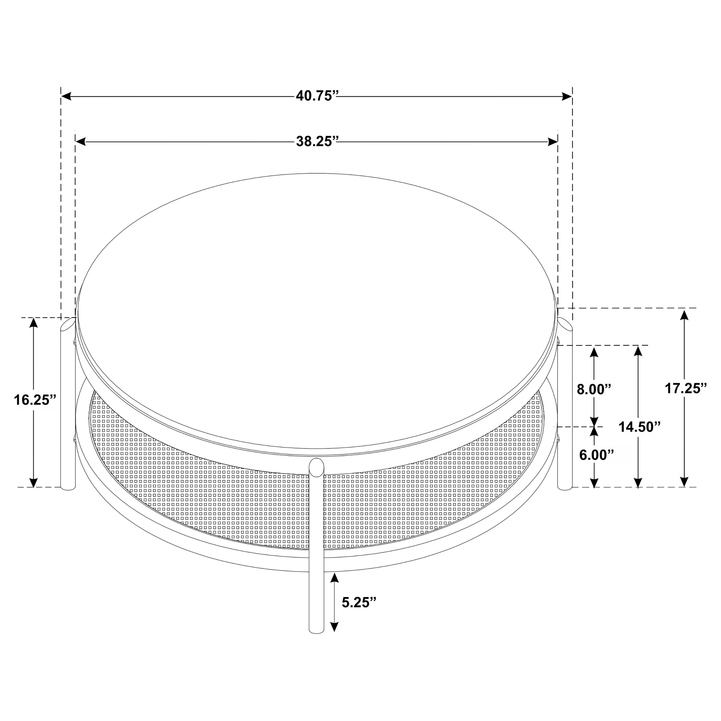 Arini Round Coffee Table with Storage Shelf, Sand Wash - Image 7