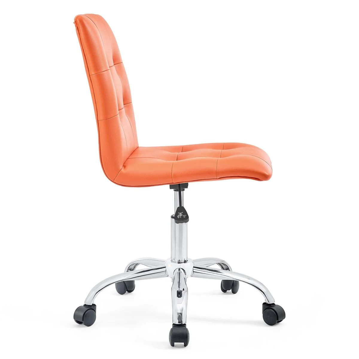 Armless Mid Back Faux Leather Office Chair – Adjustable Ergonomic Desk Seating - Image 25