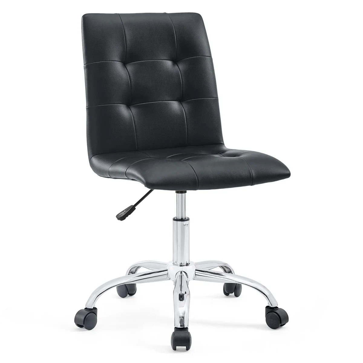 Armless Mid Back Faux Leather Office Chair – Adjustable Ergonomic Desk Seating - Image 52