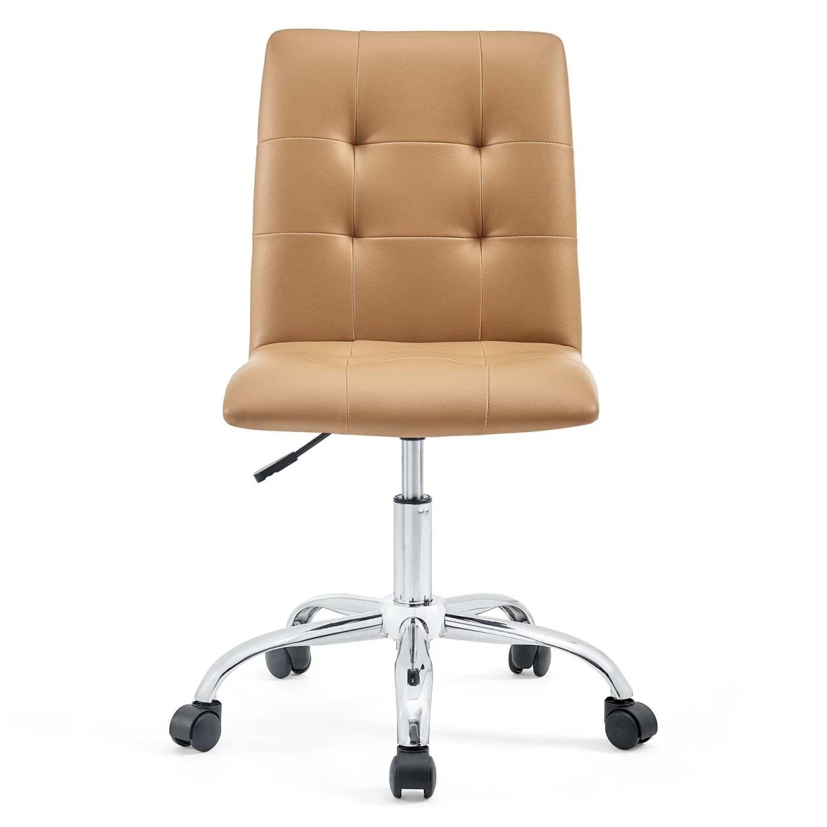 Armless Mid Back Faux Leather Office Chair – Adjustable Ergonomic Desk Seating - Image 6