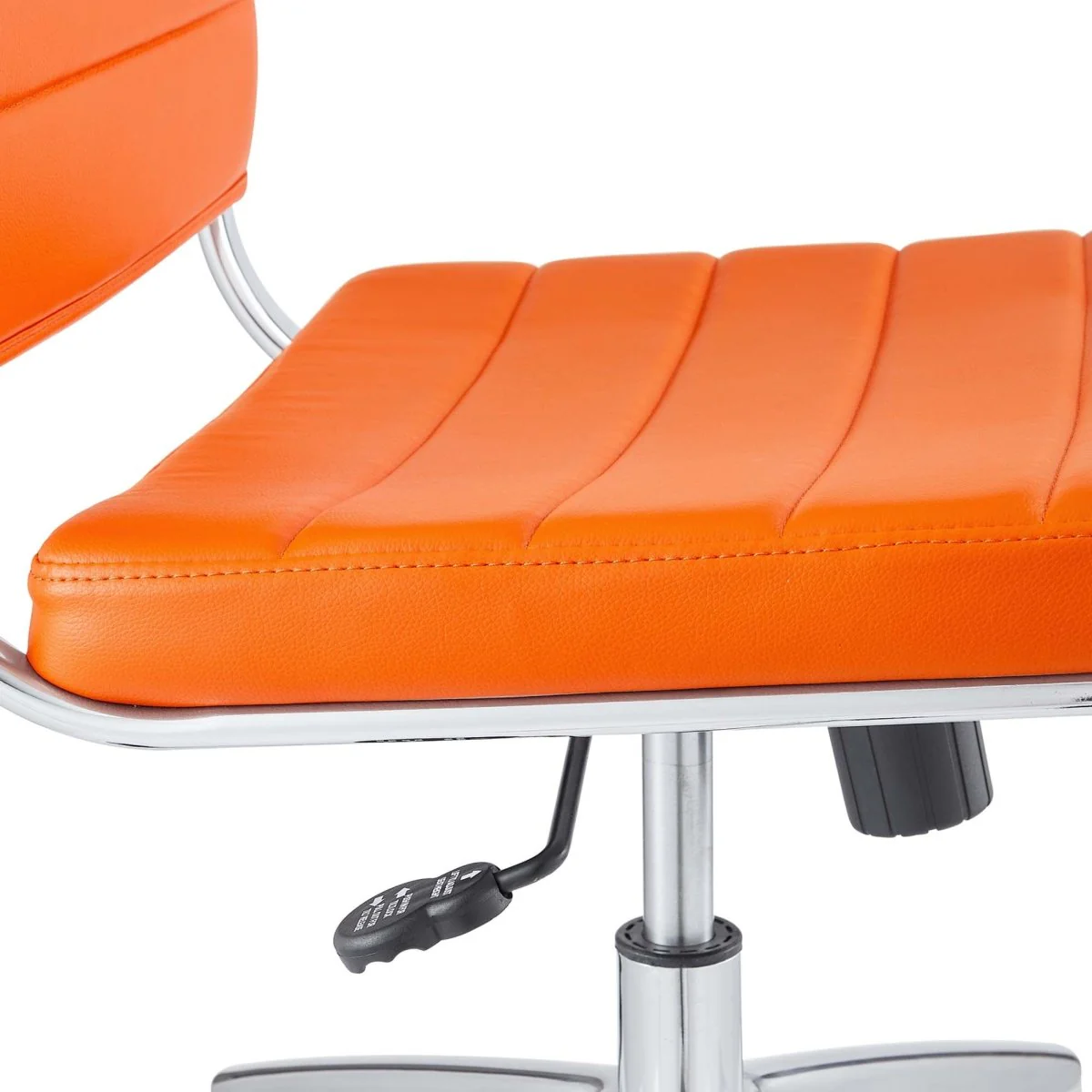Armless Mid Back Ribbed Vinyl Office Chair – Mid-Century Modern Desk Seating - Image 30