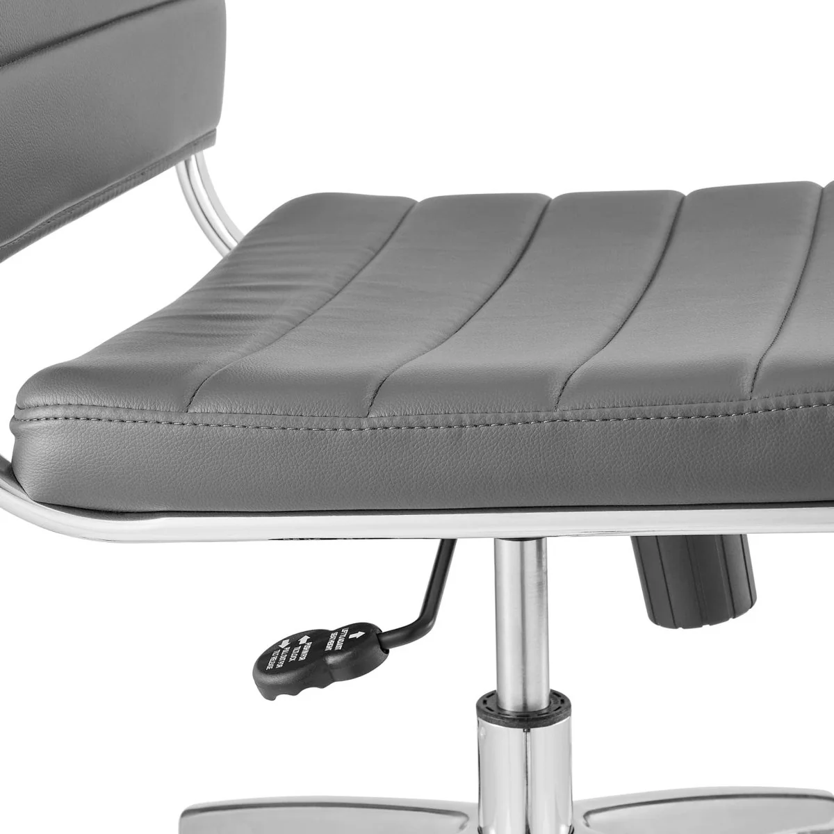 Armless Mid Back Ribbed Vinyl Office Chair – Mid-Century Modern Desk Seating - Image 41