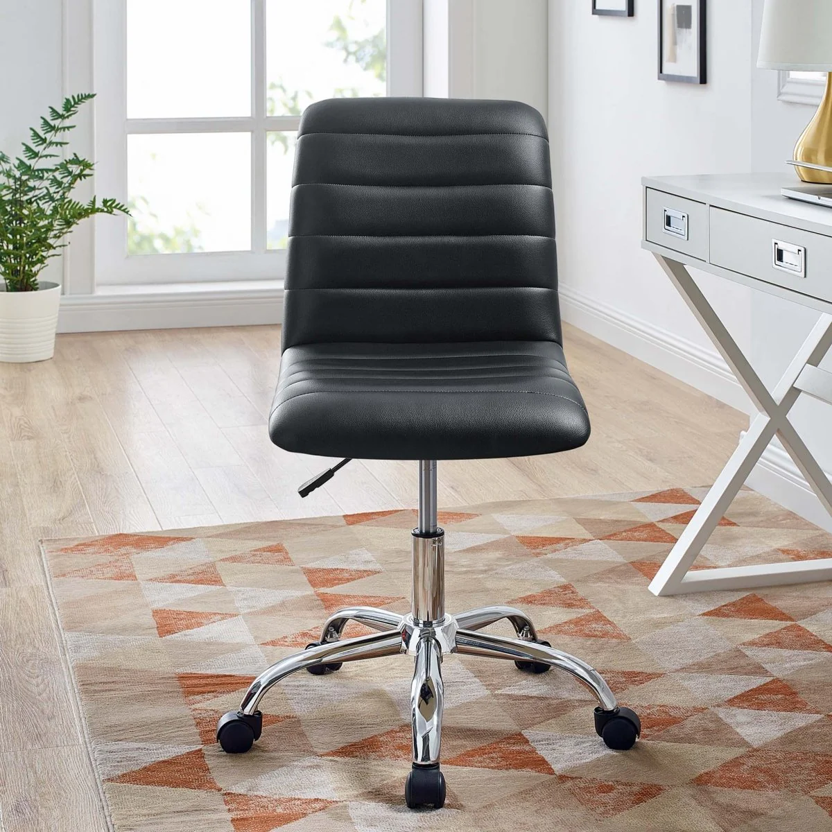 Armless Mid Back Vinyl Office Chair for Home and Commercial Use - Ergonomic Seating - Image 24