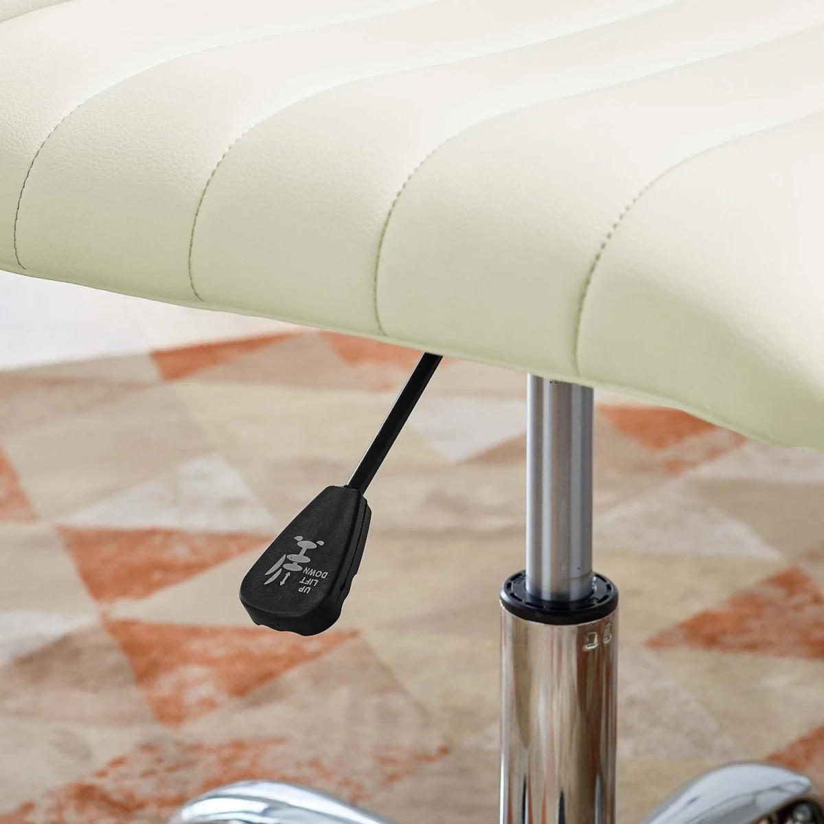 Armless Mid Back Vinyl Office Chair for Home and Commercial Use - Ergonomic Seating - Image 3