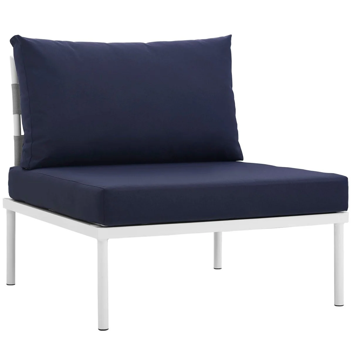 Armless Outdoor Patio Aluminum Chair for Deck, Patio and Garden Seating - Image 6