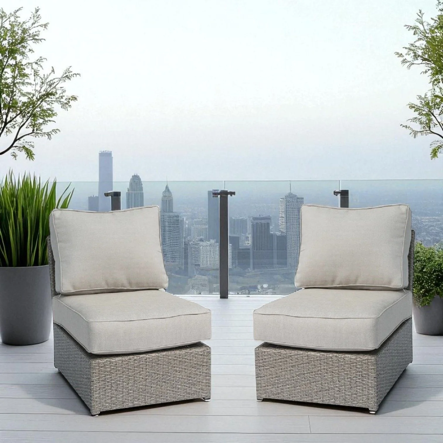 Armless Patio Chair With Cushions - Image 7