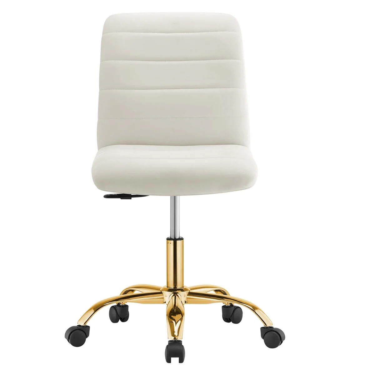 Armless Velvet Office Chair – Channel Tufted Accent Desk Seating for Home & Office - Image 6