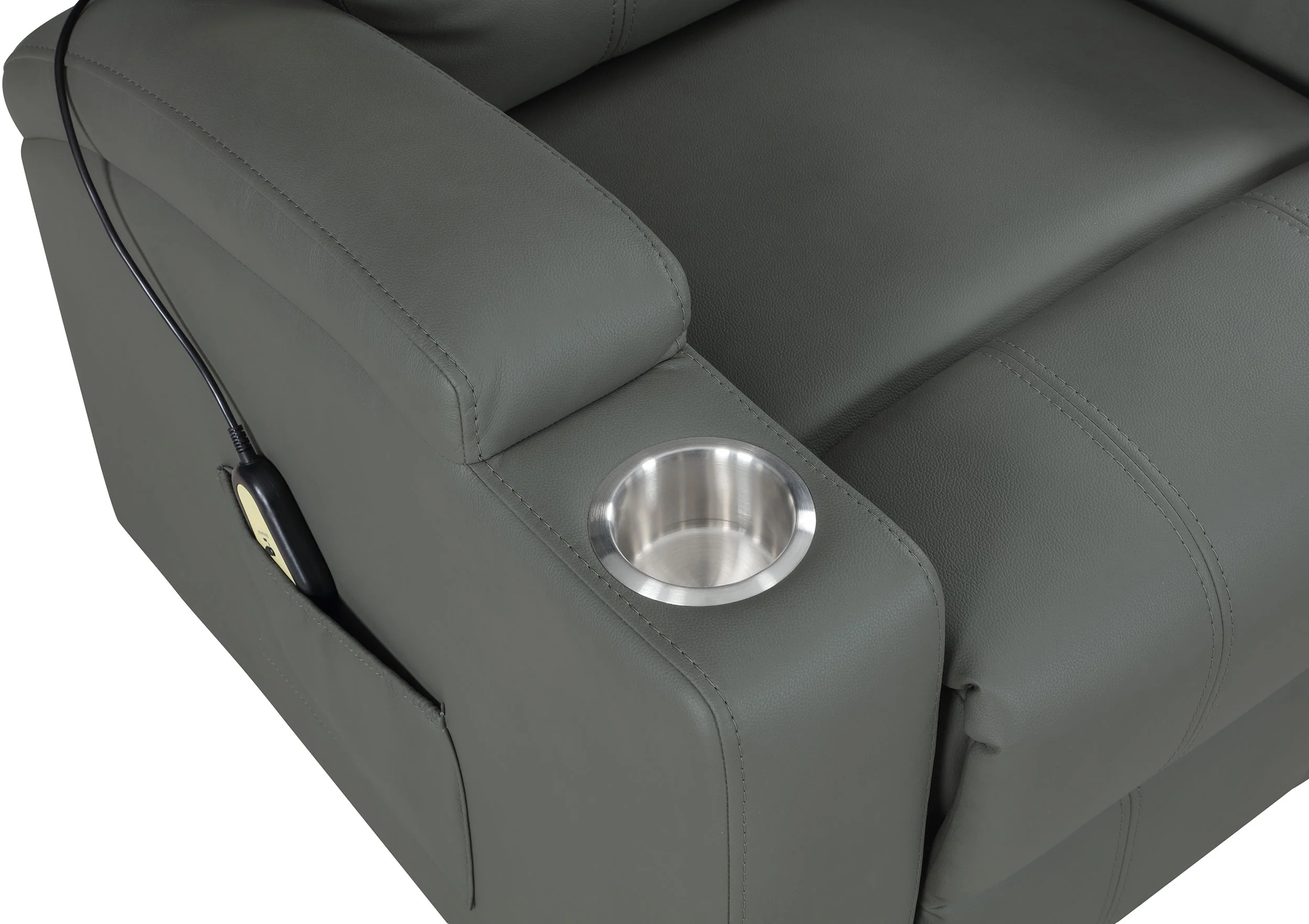 Armstrong Upholstered Power Lift Massage Recliner Grey - Image 11