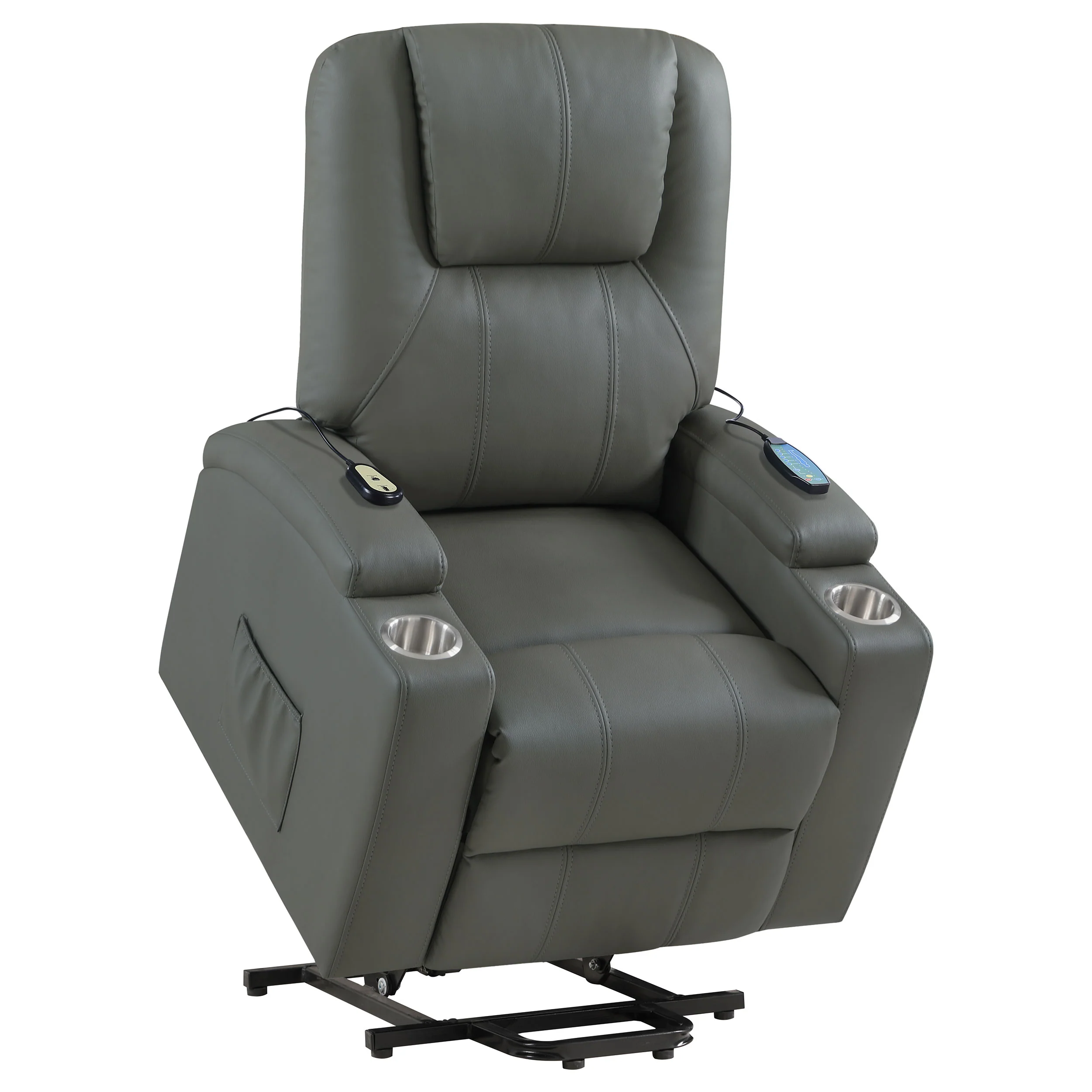 Armstrong Upholstered Power Lift Massage Recliner Grey - Image 6