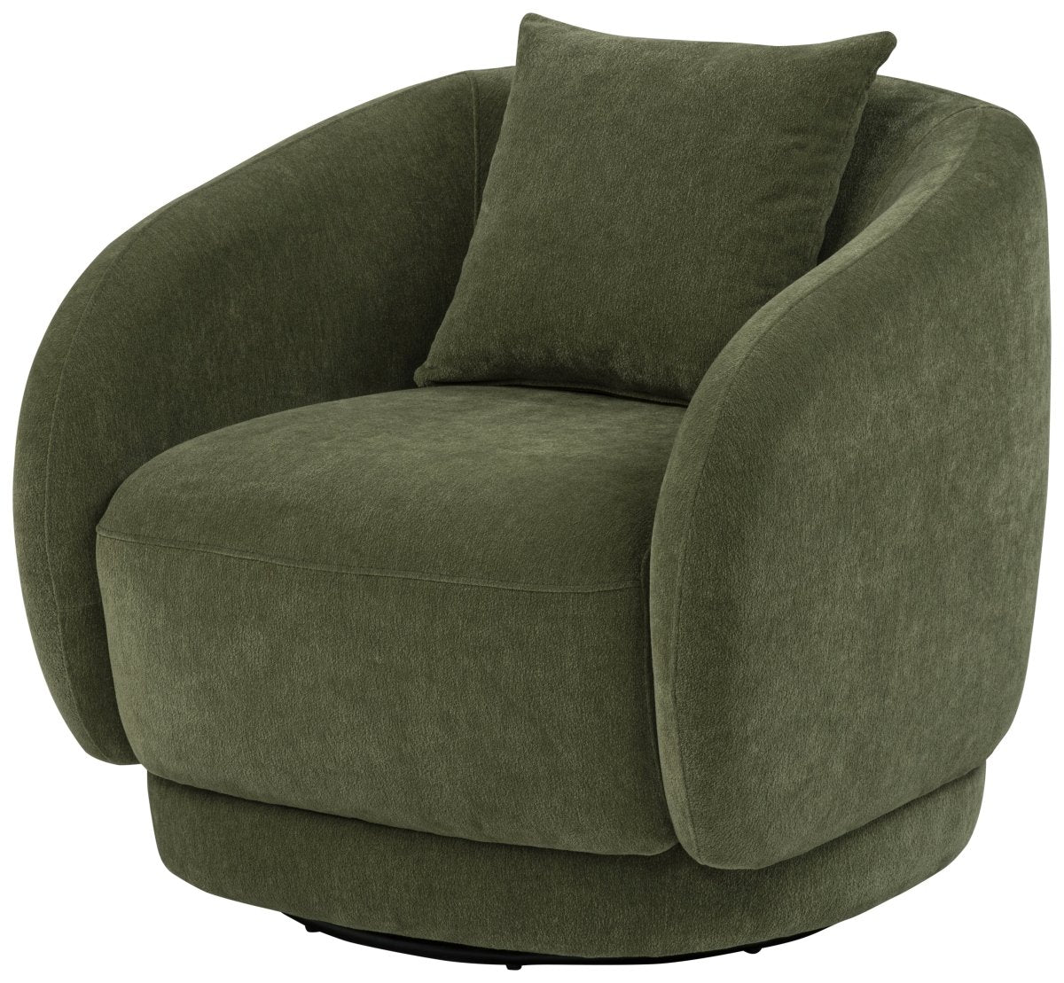 Arnaud Chenille Upholstered Swivel Accent Chair in Green - Image 4