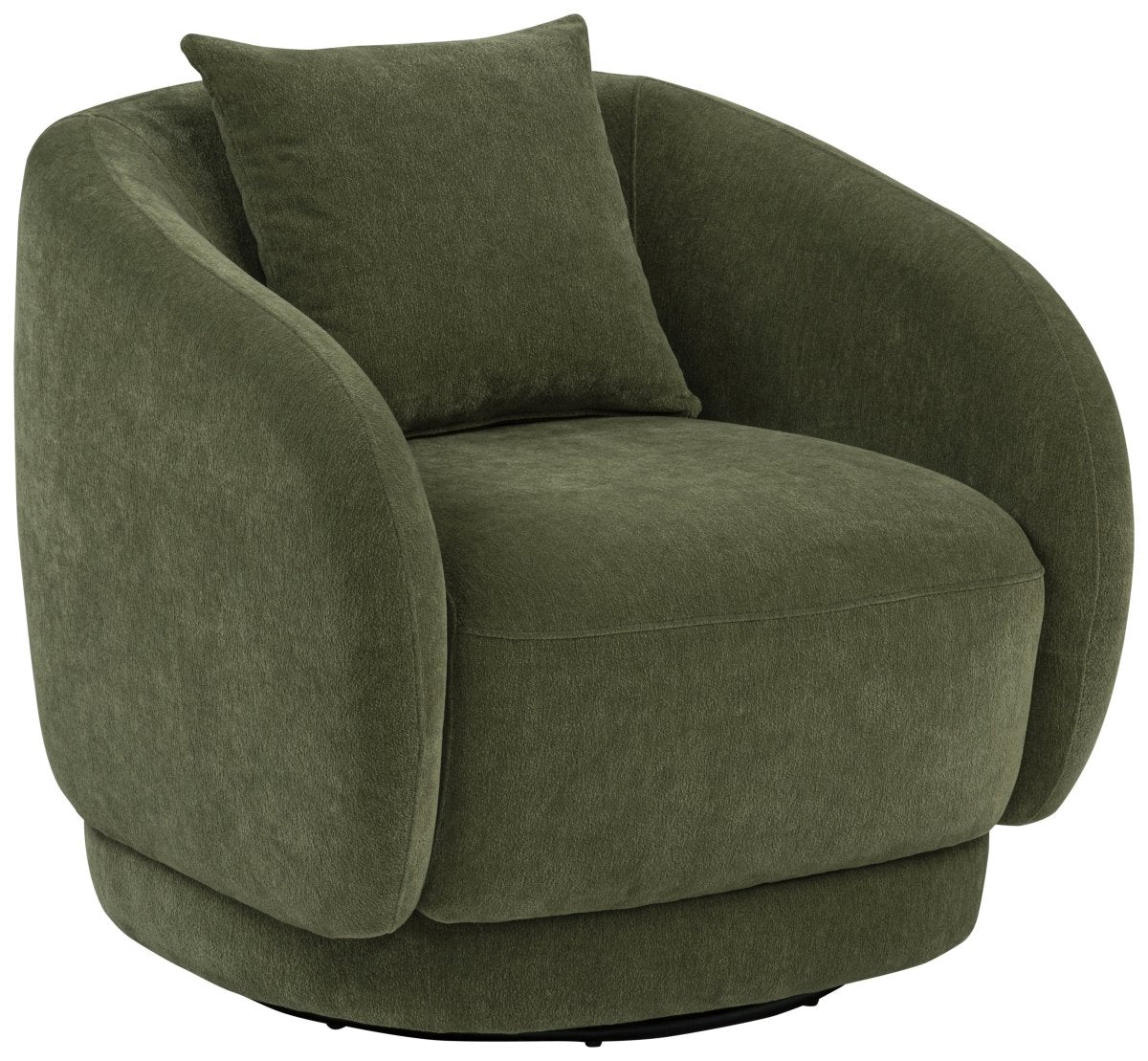 Arnaud Green Chenille Upholstered Swivel Accent Chair
