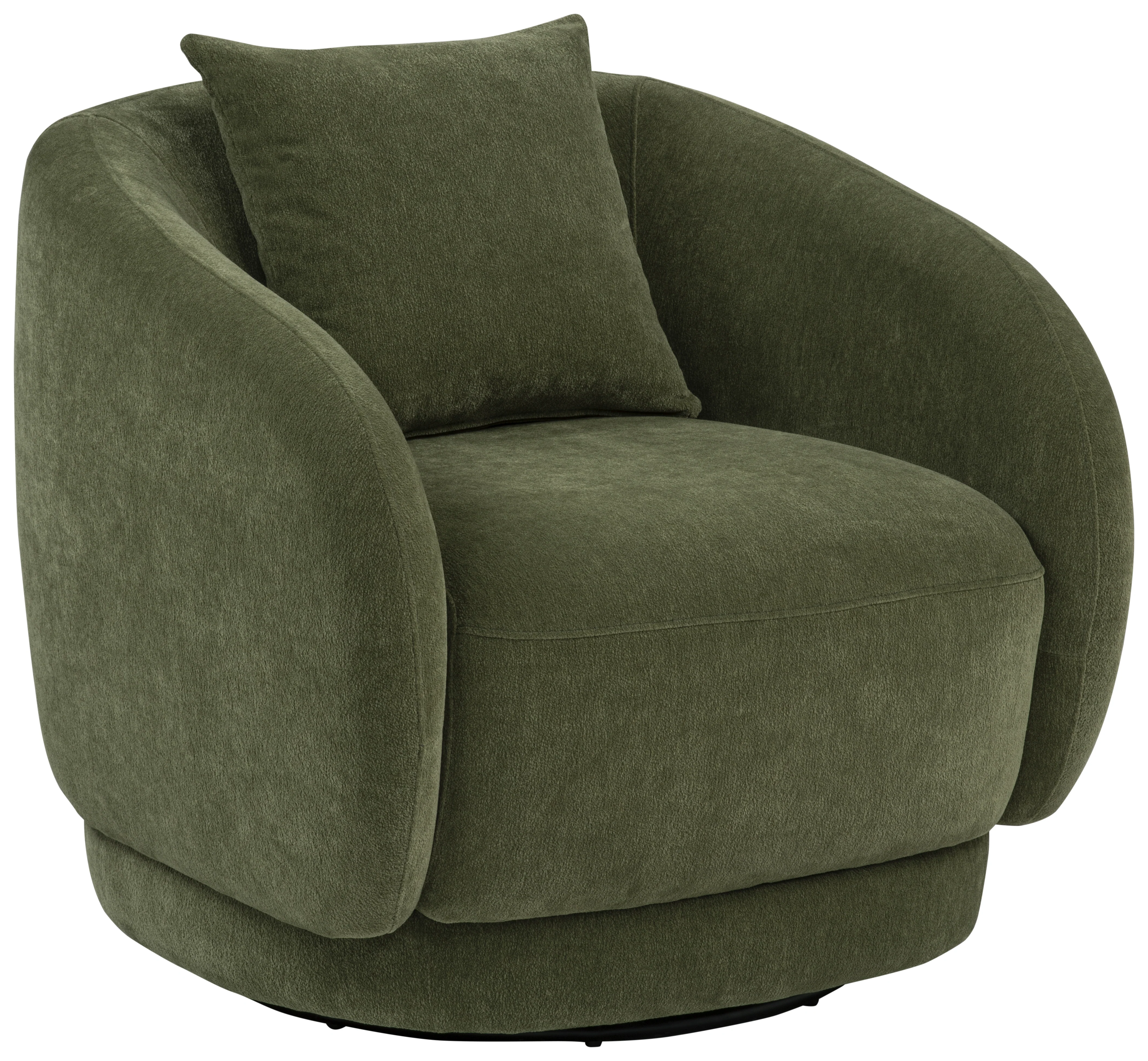 Arnaud Green Chenille Upholstered Swivel Accent Chair