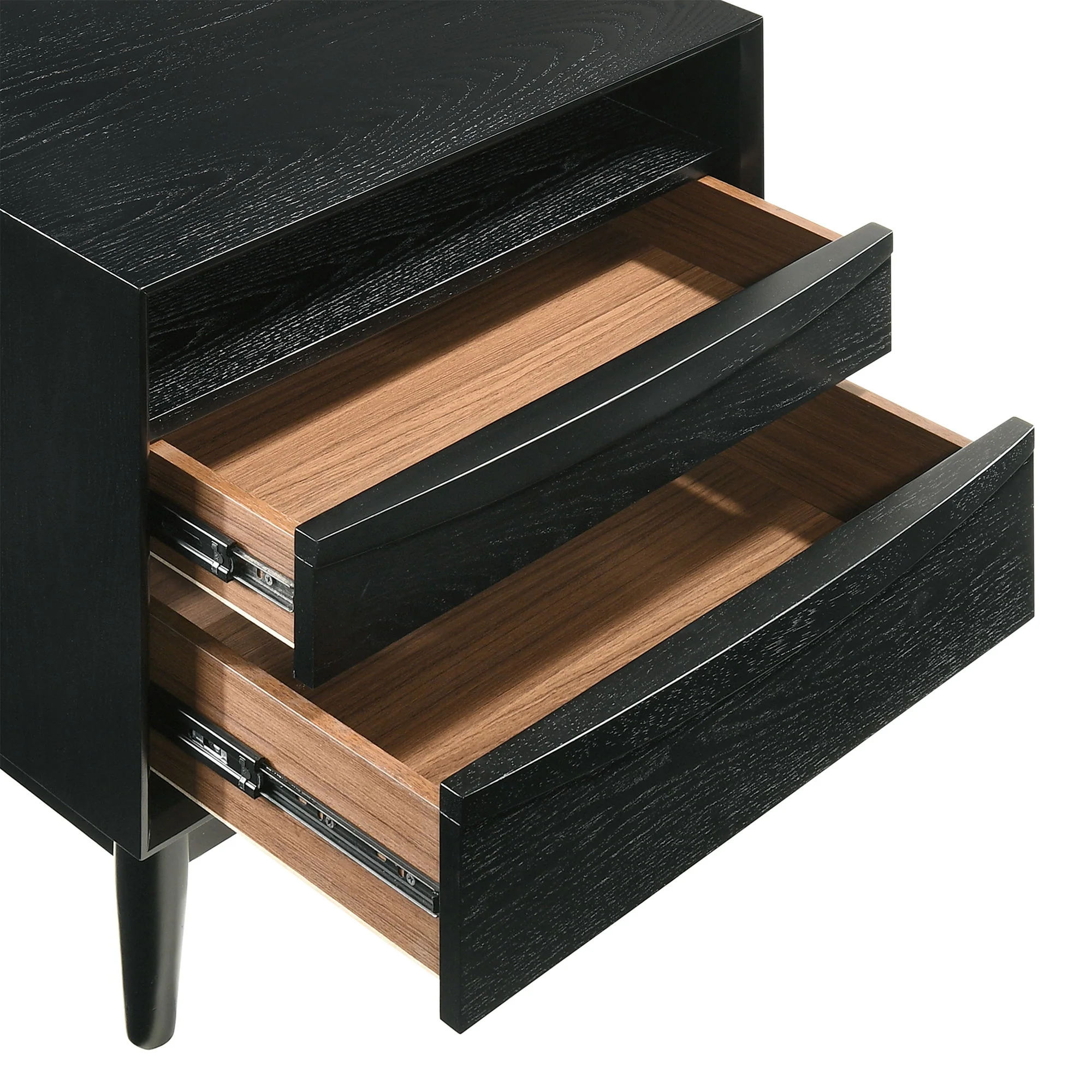 Artemio - 2 Drawer Wooden Nightstand With Shelf - Image 3