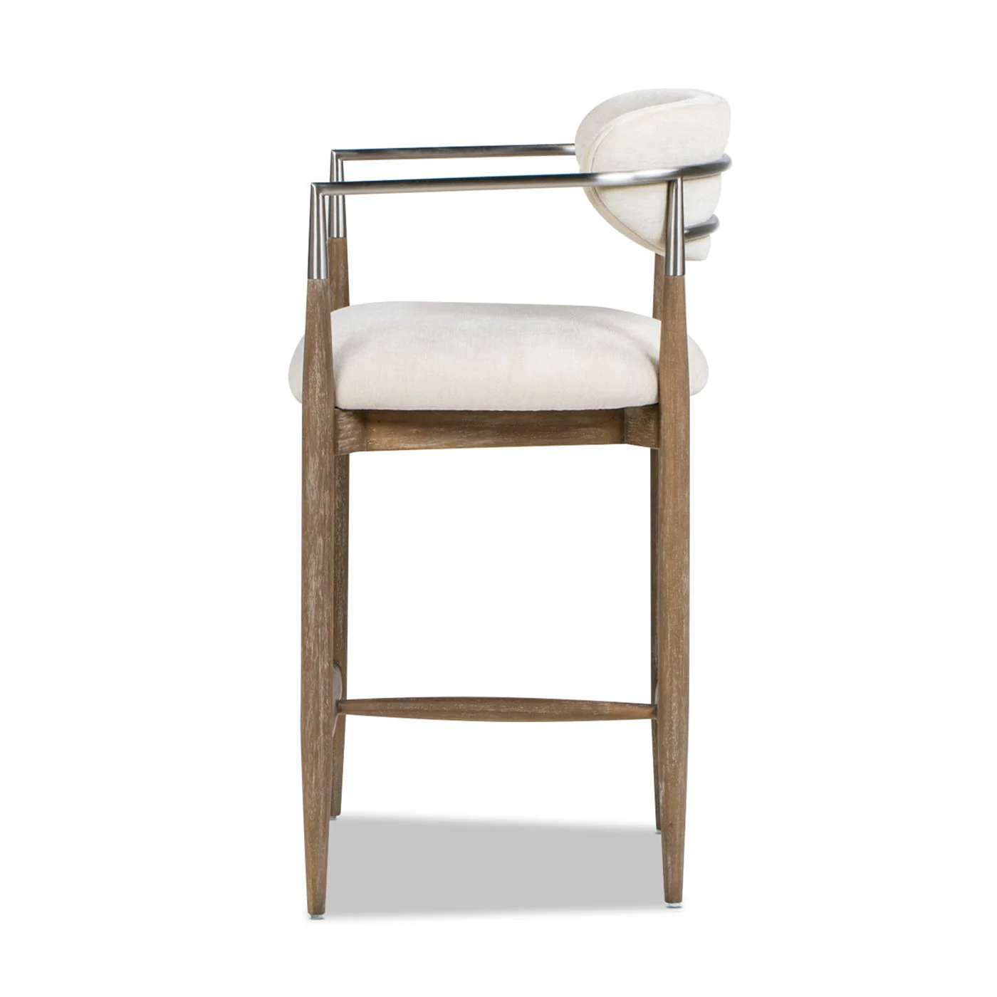 Artemis - Mixed Material Upholstered Counter Stool - Warm White - Image 3