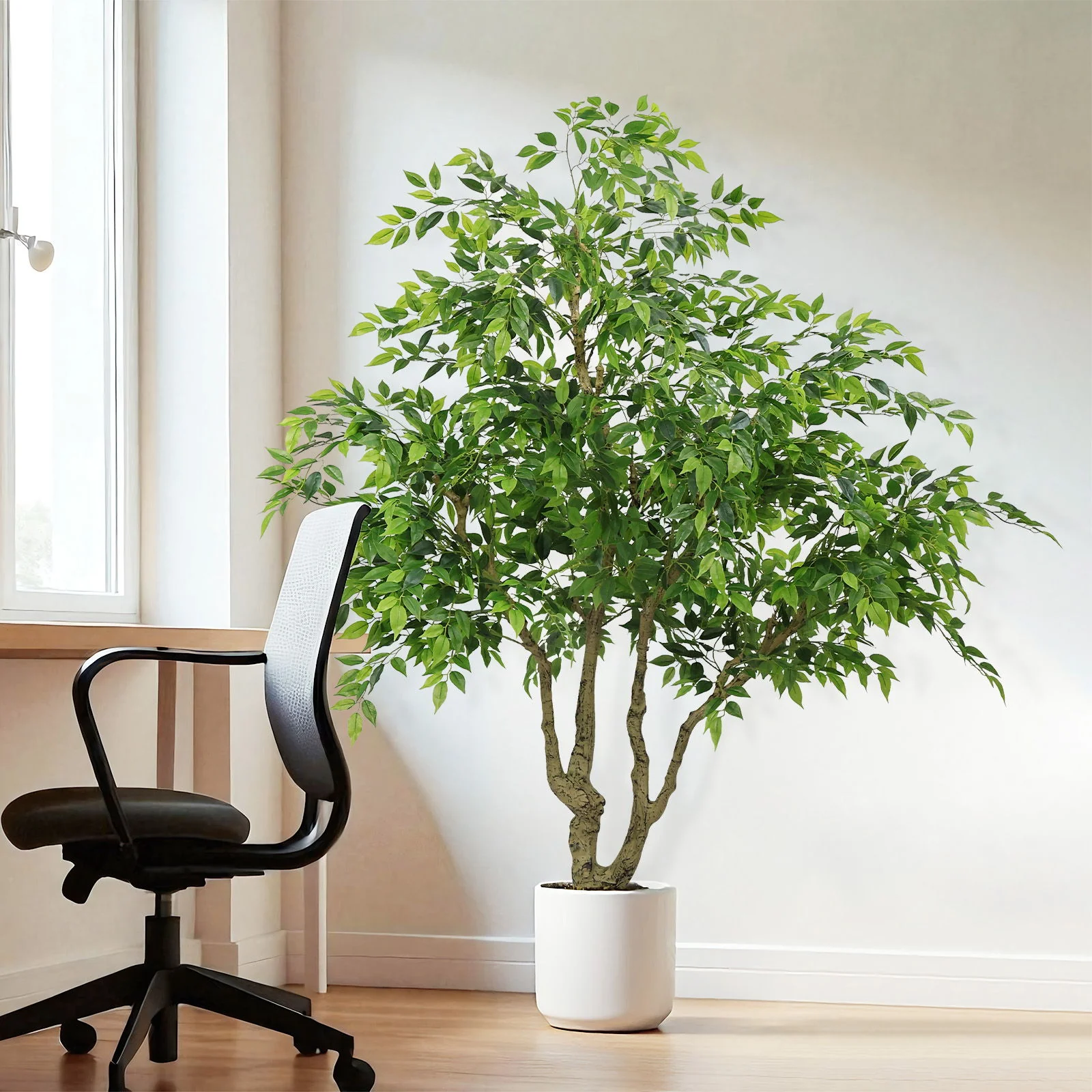 Artificial Banyan Tree With A Trunk And Lifelike Leaves, For Indoor And Outdoor Use - Green - Image 7