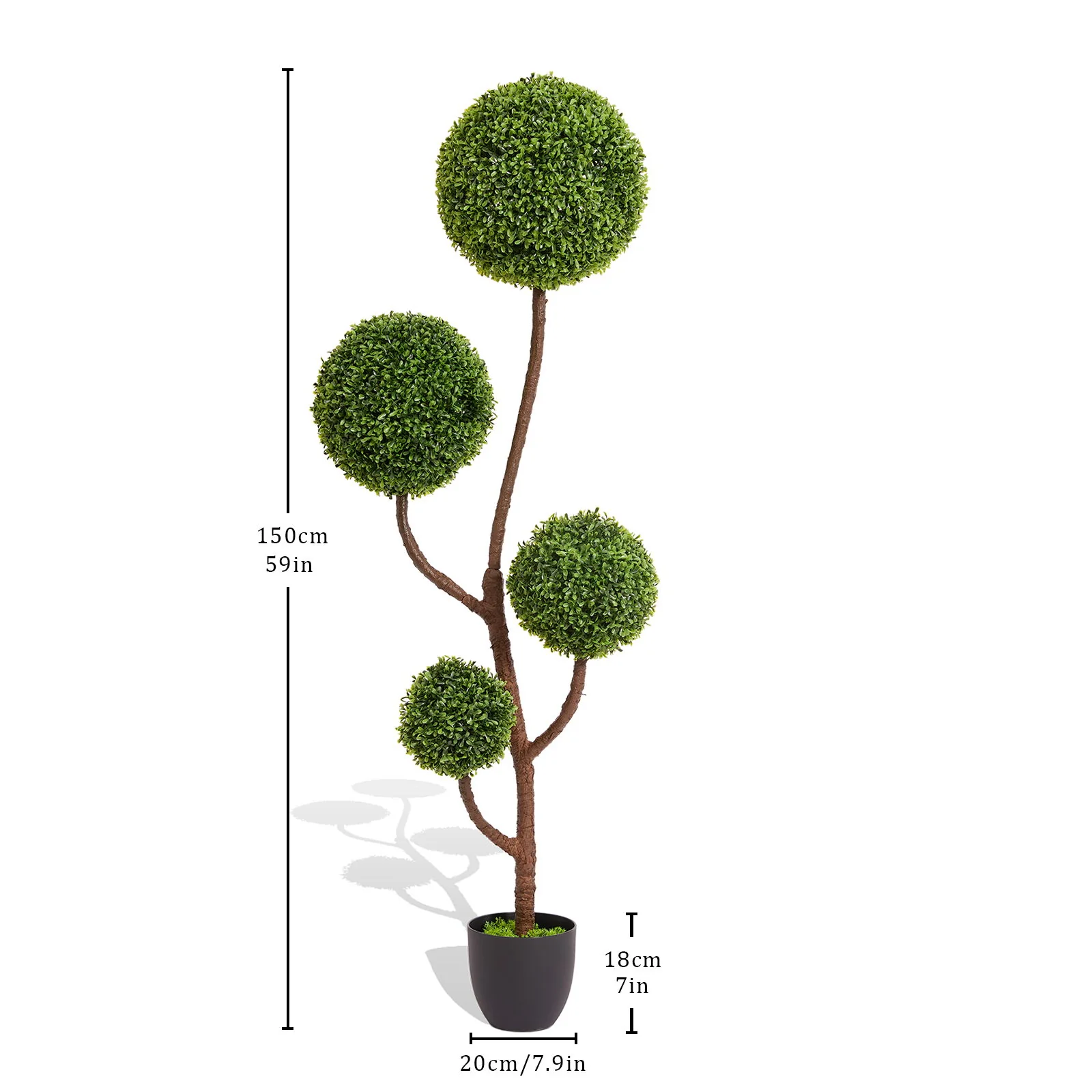 Artificial Boxwood Topiary Tree Triple Ball Shaped Faux Plant 150 Cm - Green - Image 5