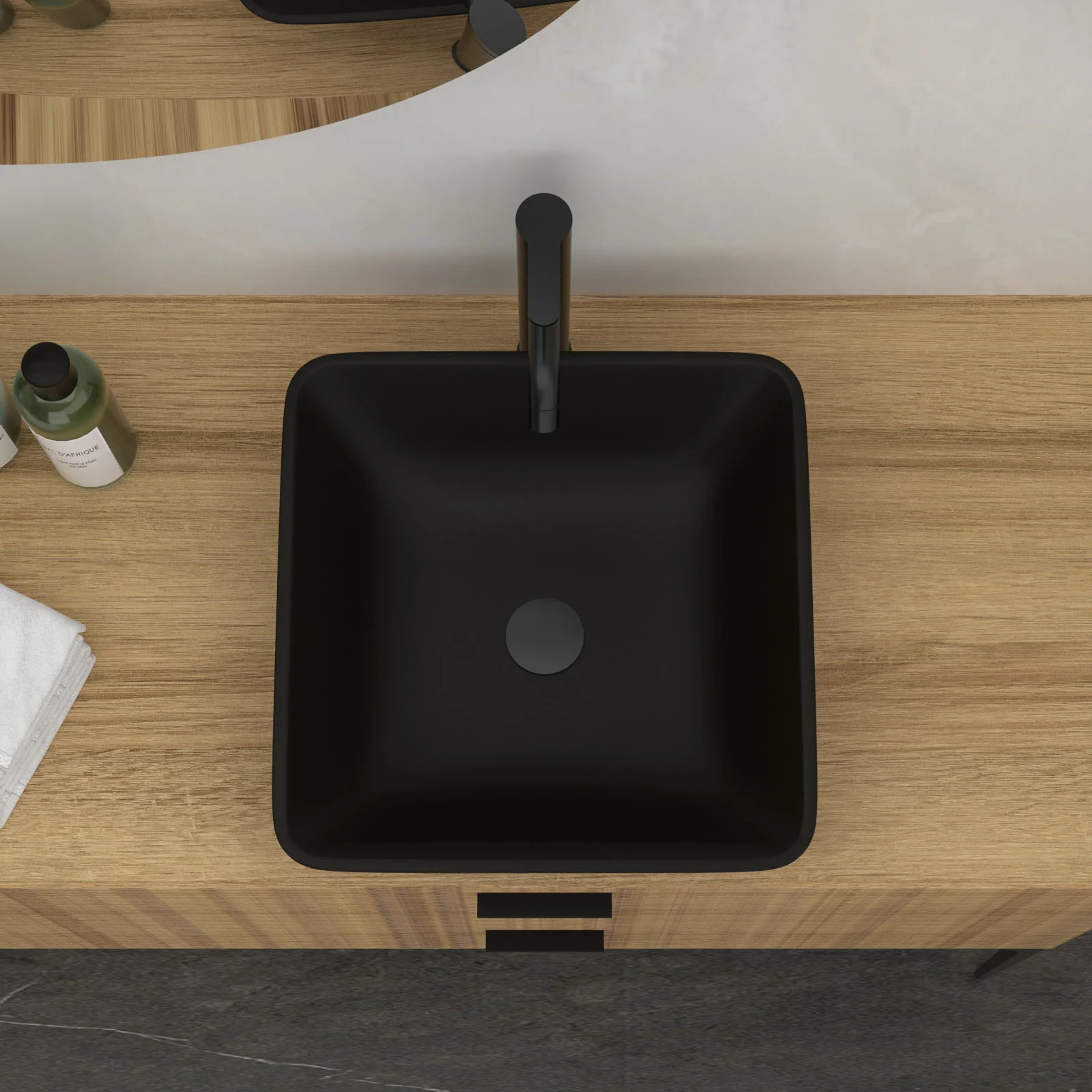 Artistic Vessel Sink With Faucet And Pop Up Drain - Matte Black - Image 9