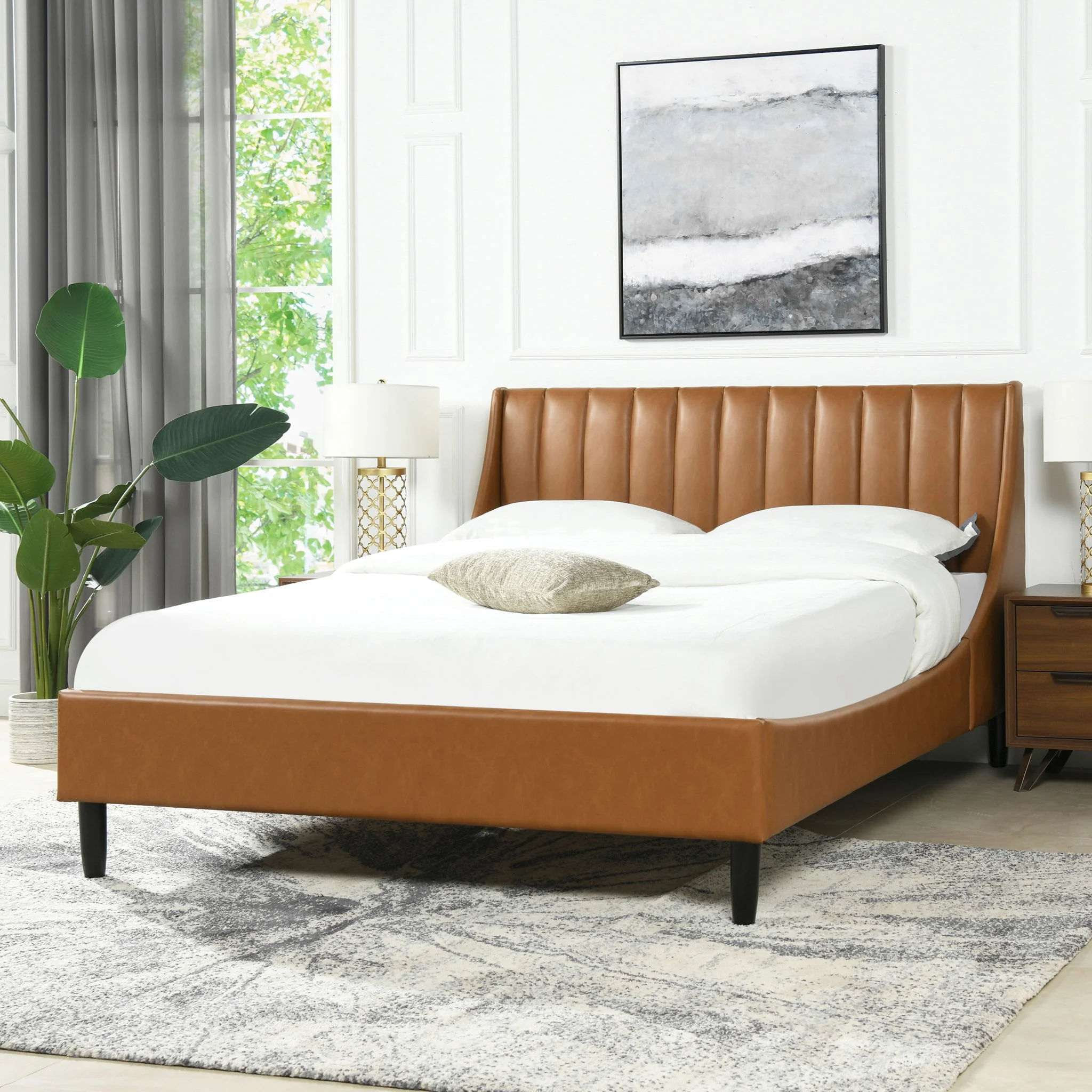 Aspen - Vertical Tufted Modern Headboard Platform Bed Set - Image 64