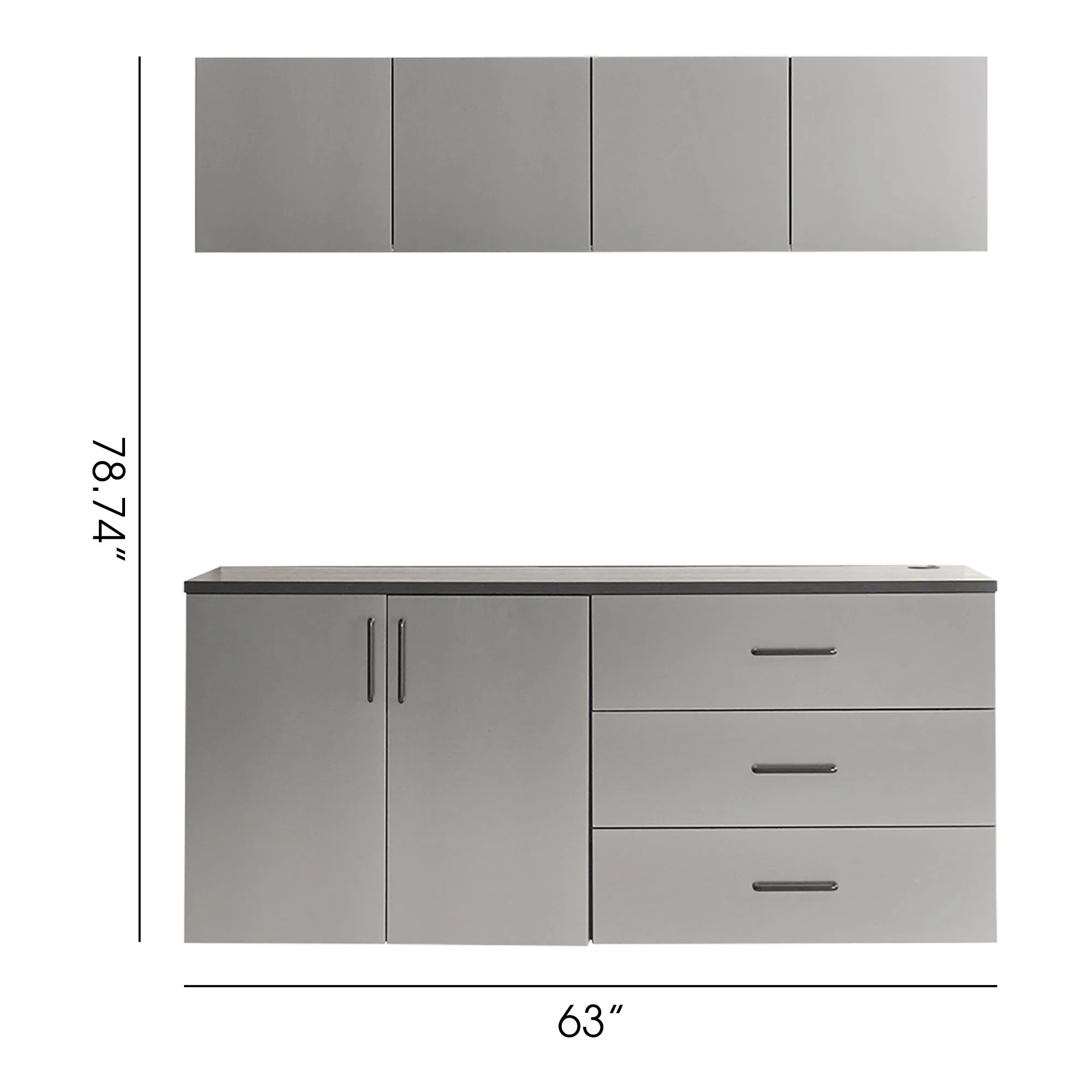 Astro Series - Garage Cabinet Set C With Soft Closing Drawers - Metallic Gray - Image 4