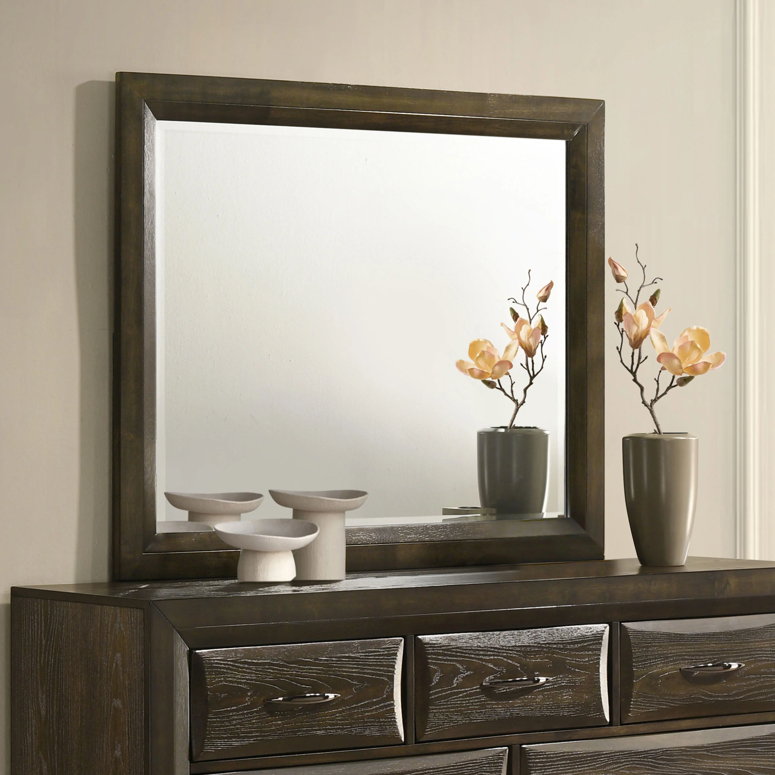 Atlas Bedroom Dresser Mirror in Dark Oak - Image 4