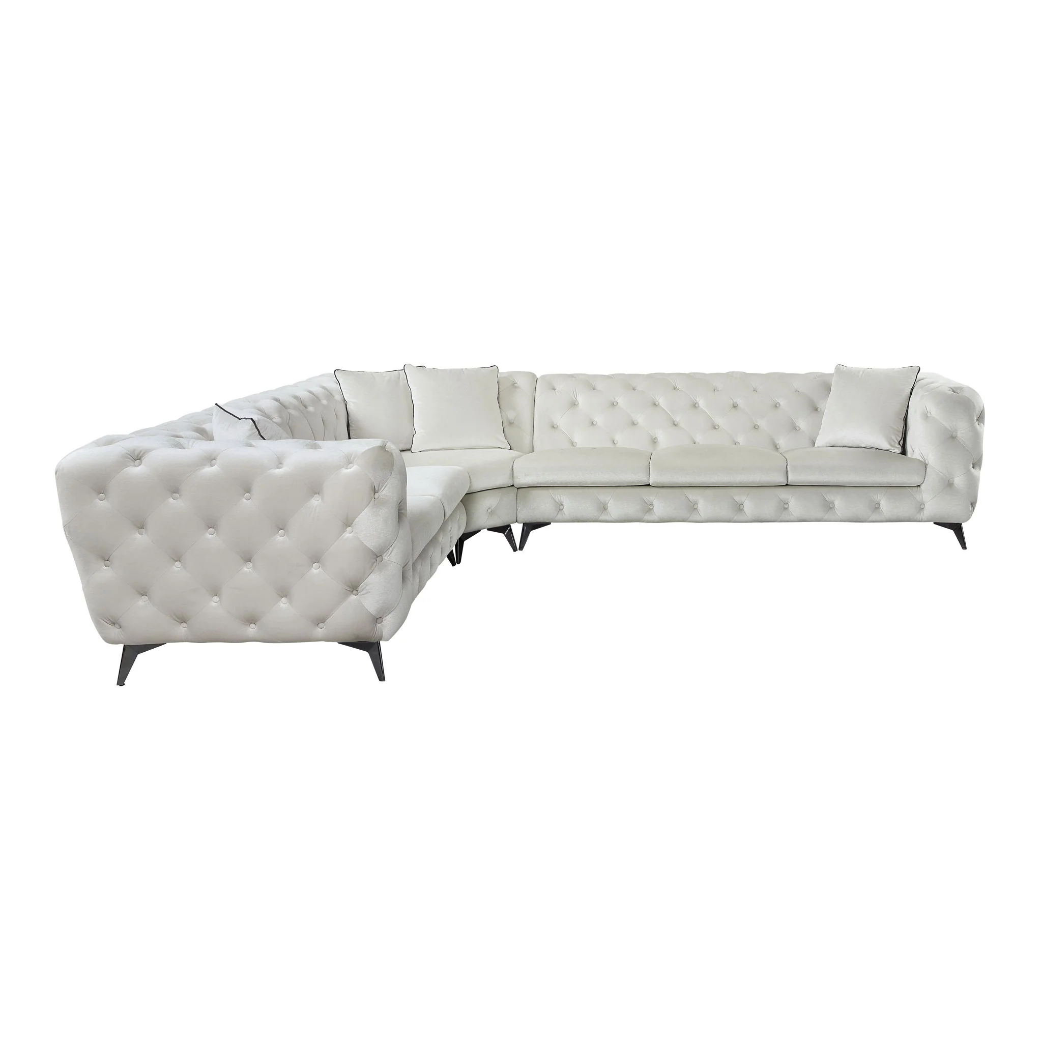 Atronia - Sectional Sofa With 4 Pillows - Beige - Image 4