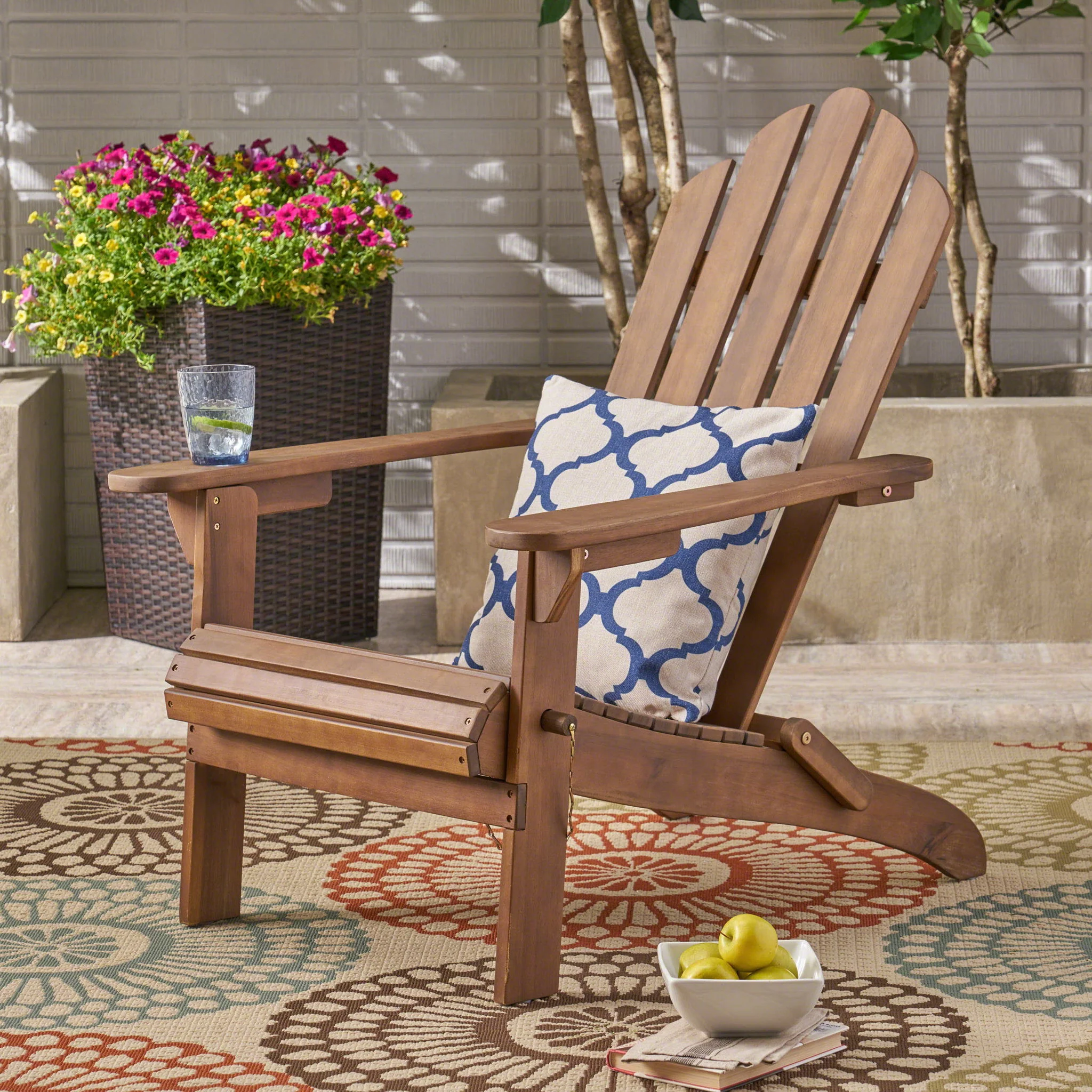 Aurascape - Outdoor Acacia Wood Foldable Adirondack Chair - Image 10