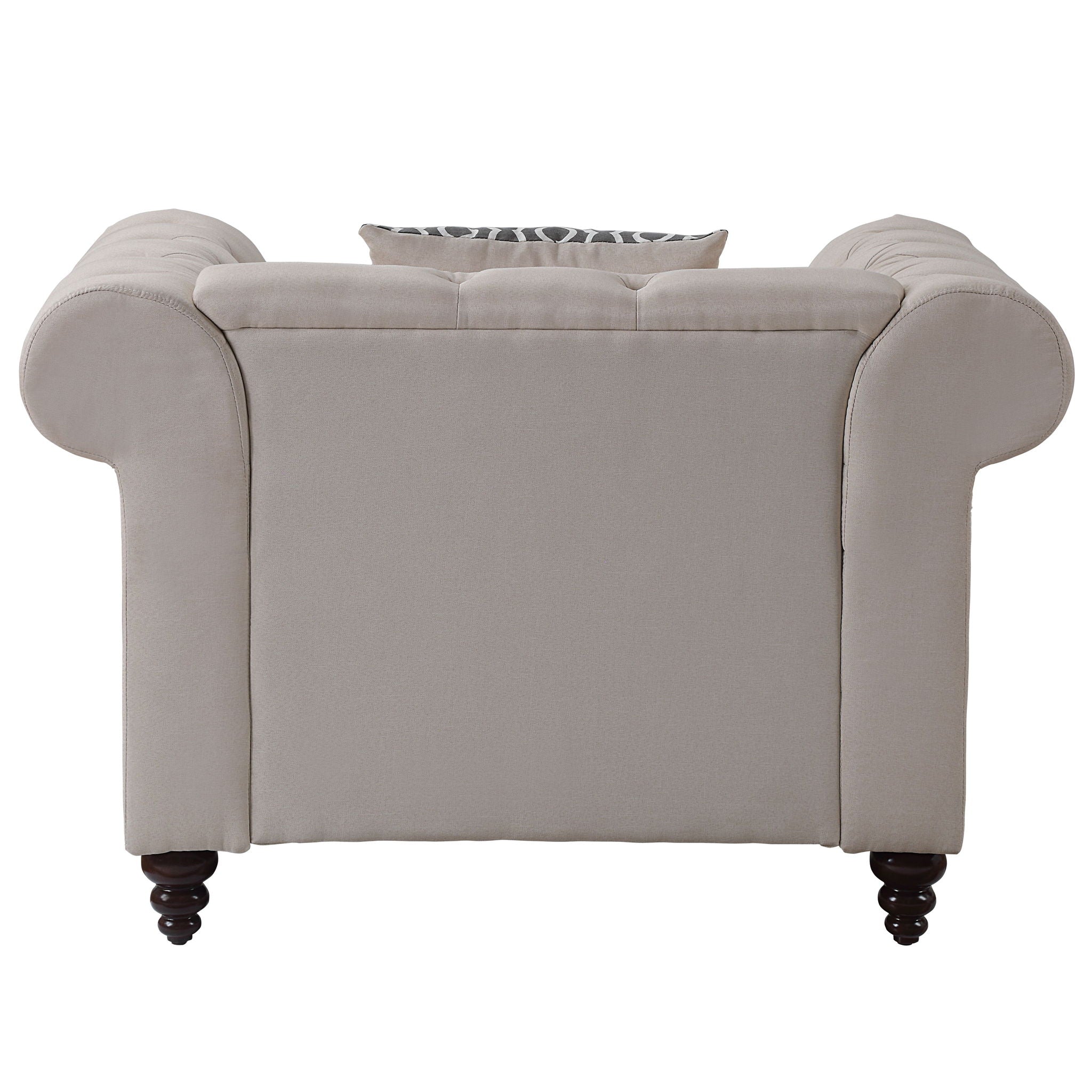 Aurelia - Linen Chair With Pillow - Beige - Image 2