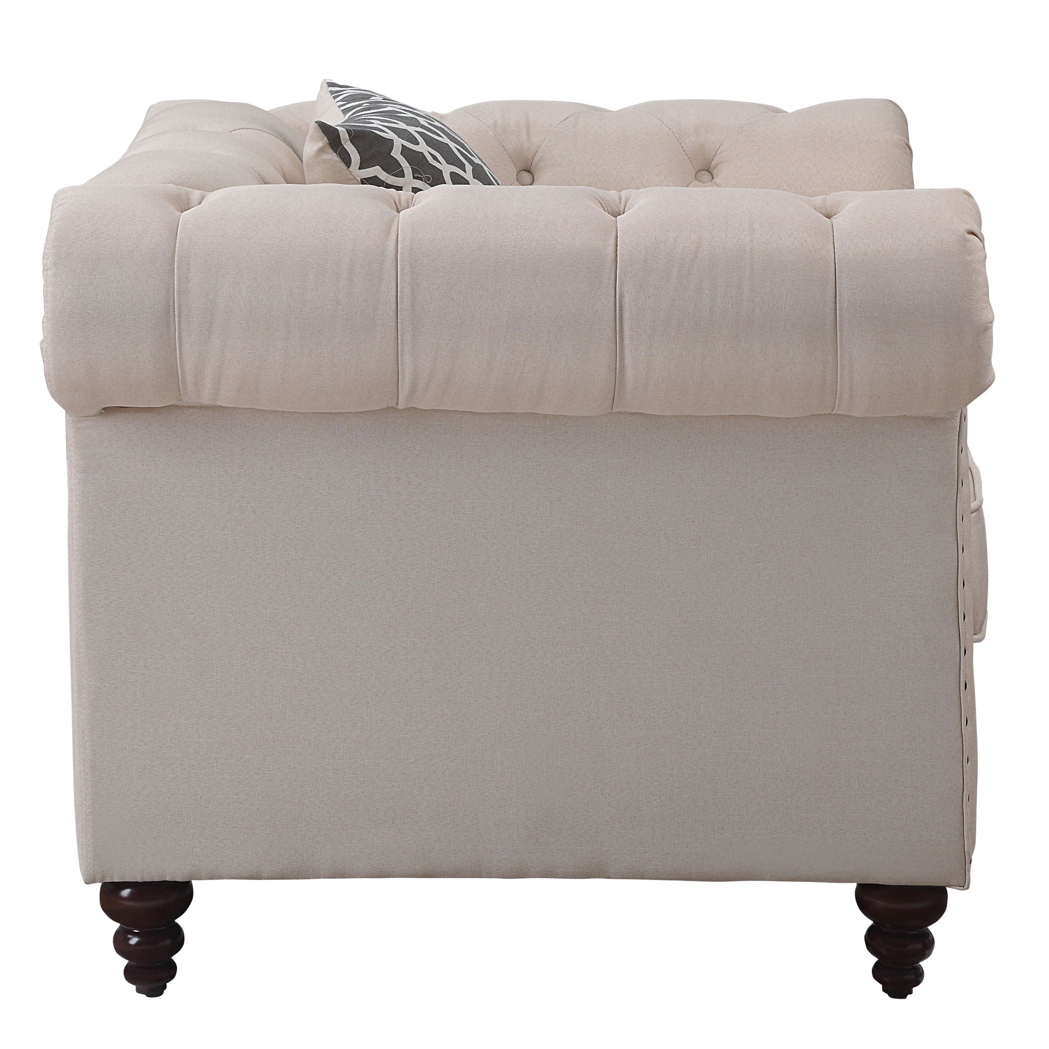 Aurelia - Linen Chair With Pillow - Beige - Image 3