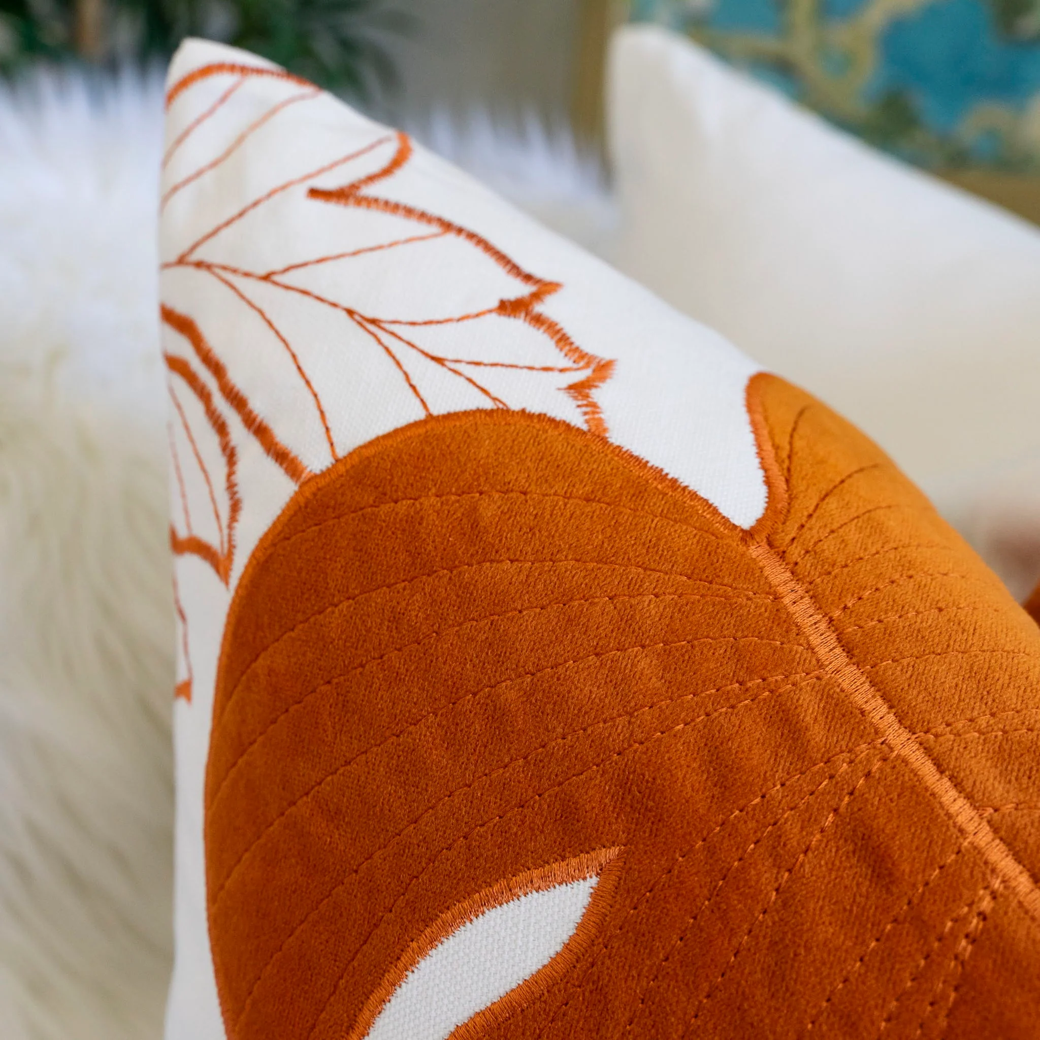 Autumn Vibes Leaf Accent Pillow - Image 17