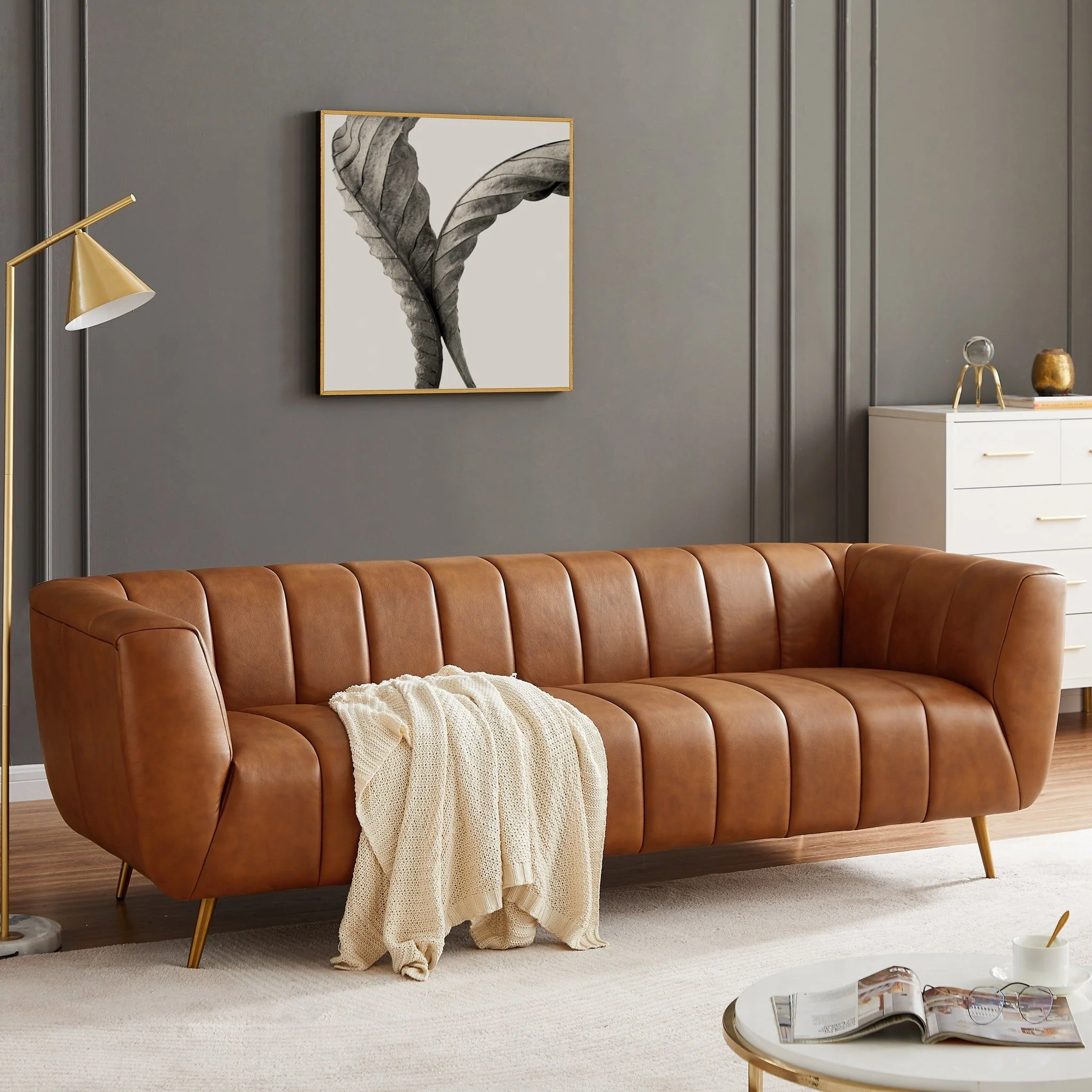 Ava - Sofa - Gold / Tan - Image 7