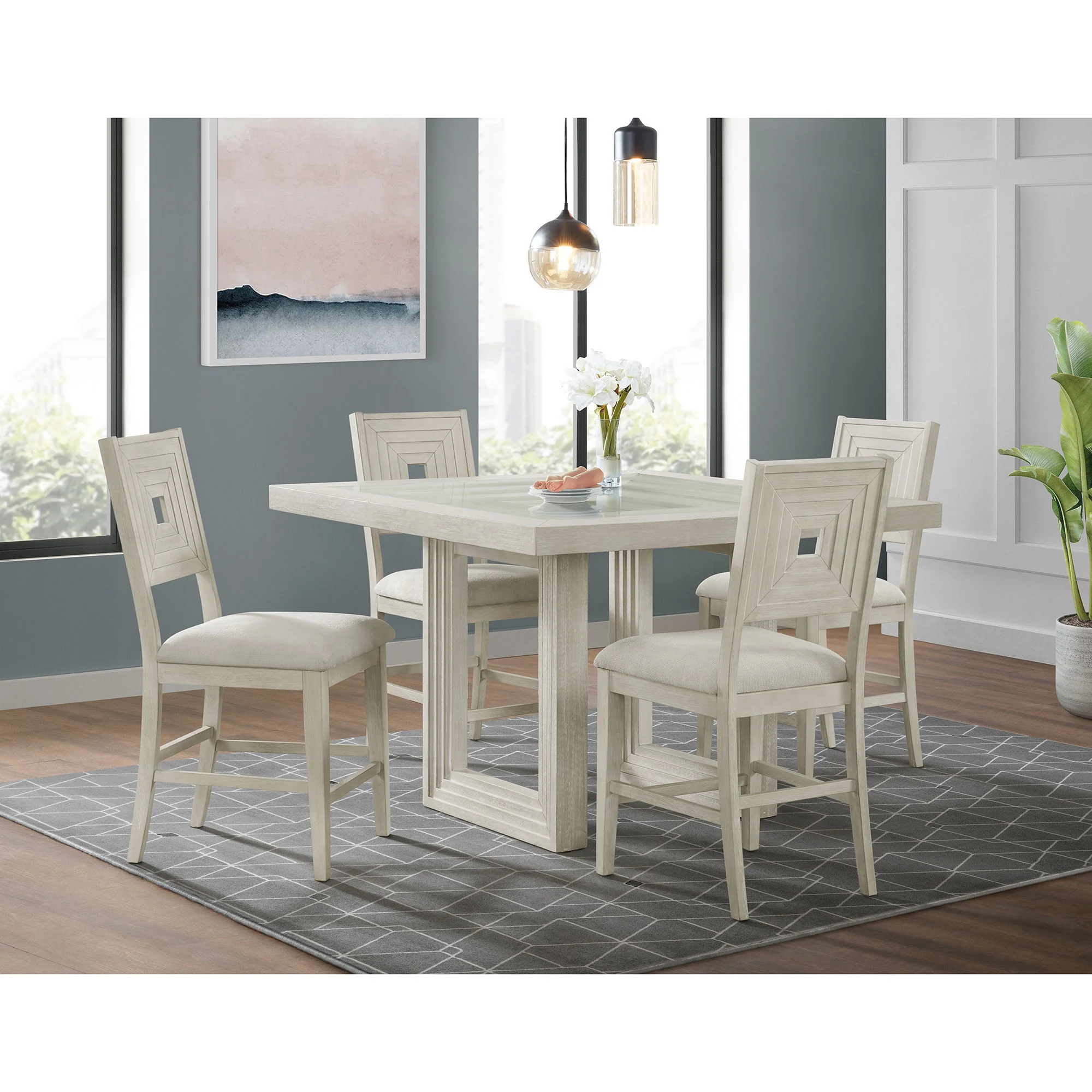 Avalanche - Square Counter Table - Antique White - Image 2