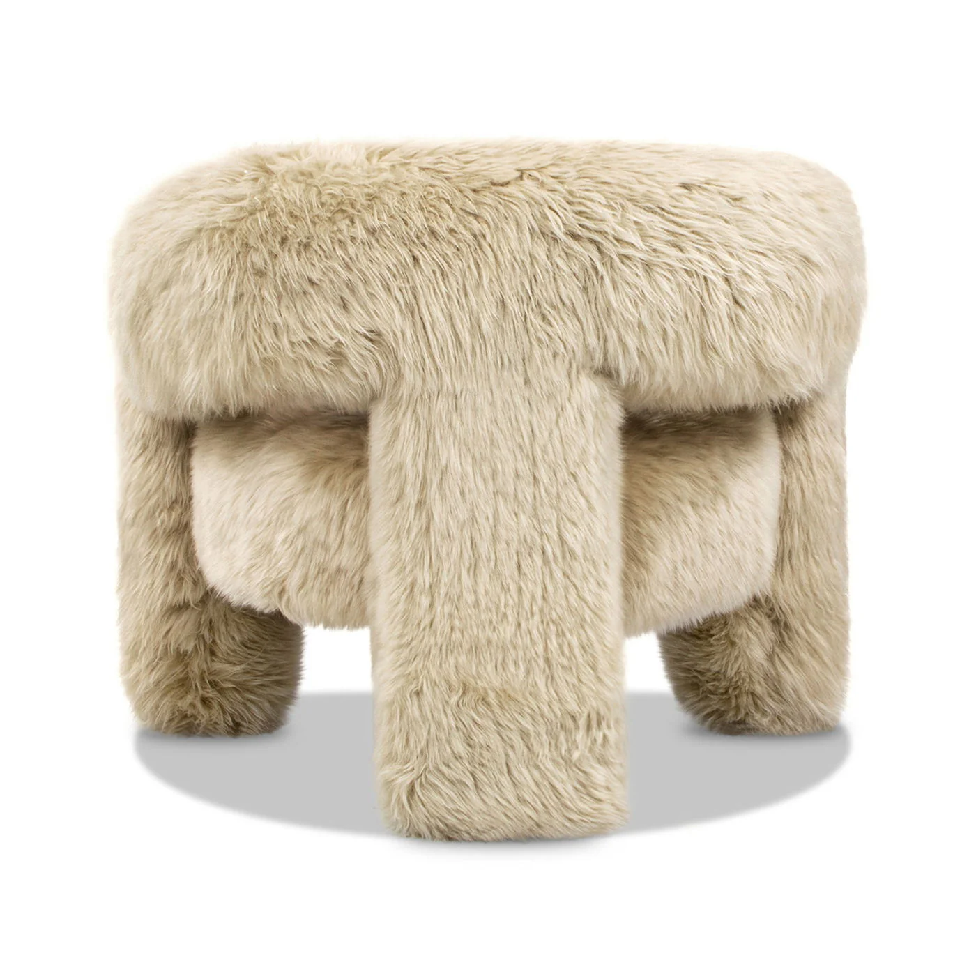 Avalon - Genuine Sheepskin Fur Split Barrel Back Accent Chair - Natural Blonde - Image 2