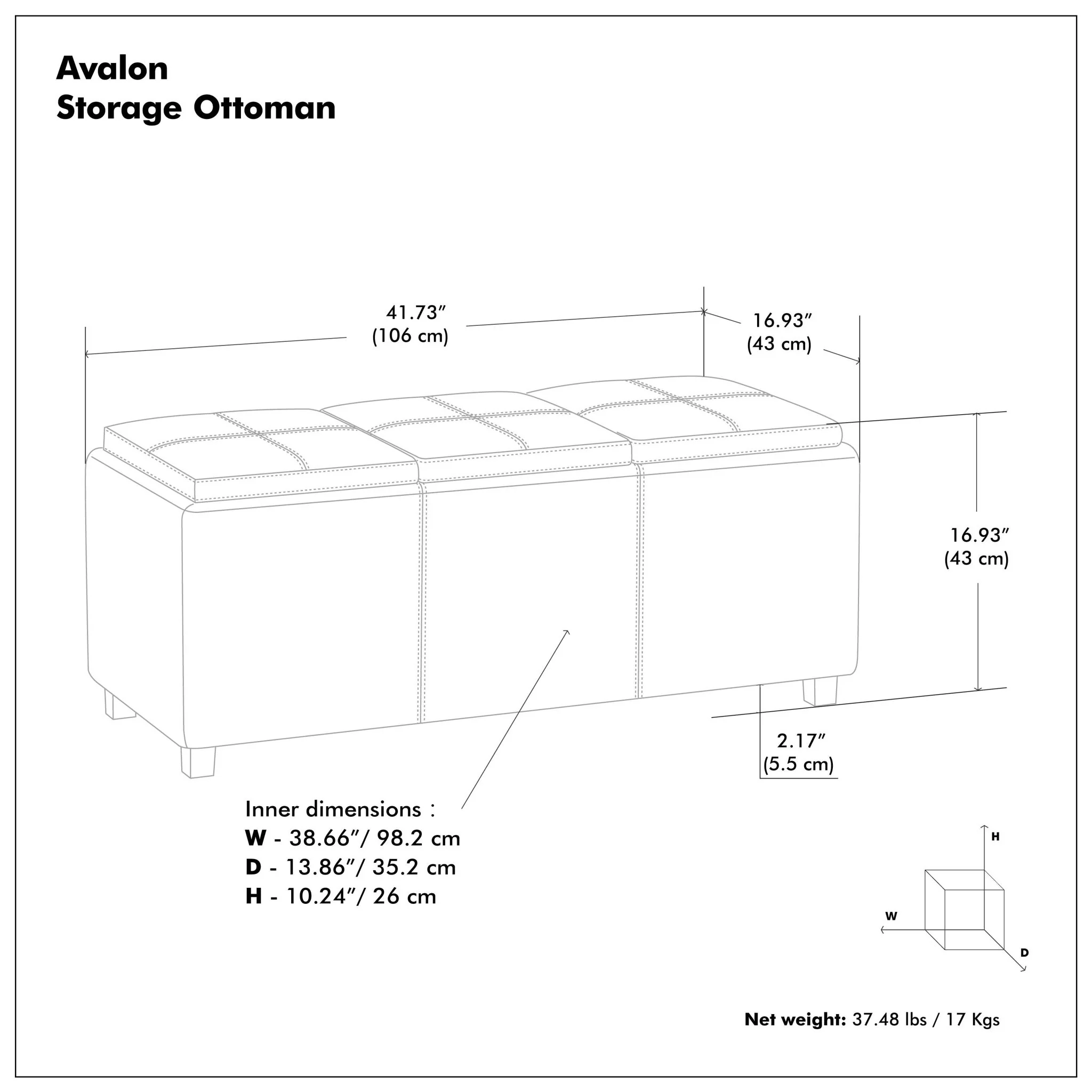 Avalon - Upholstered Storage Ottoman - Image 35