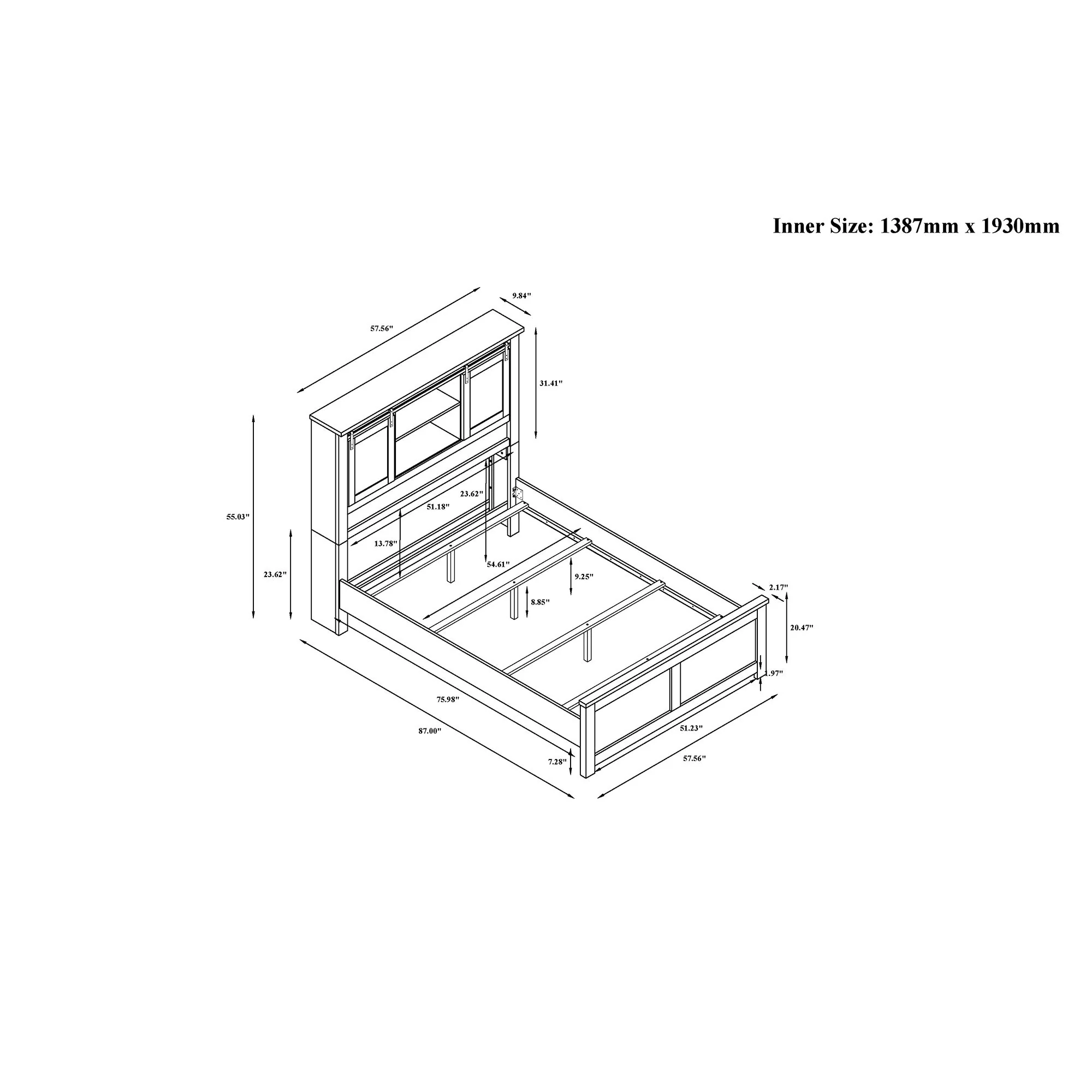 Avery - Bed With Bookcase Headboard - Image 5