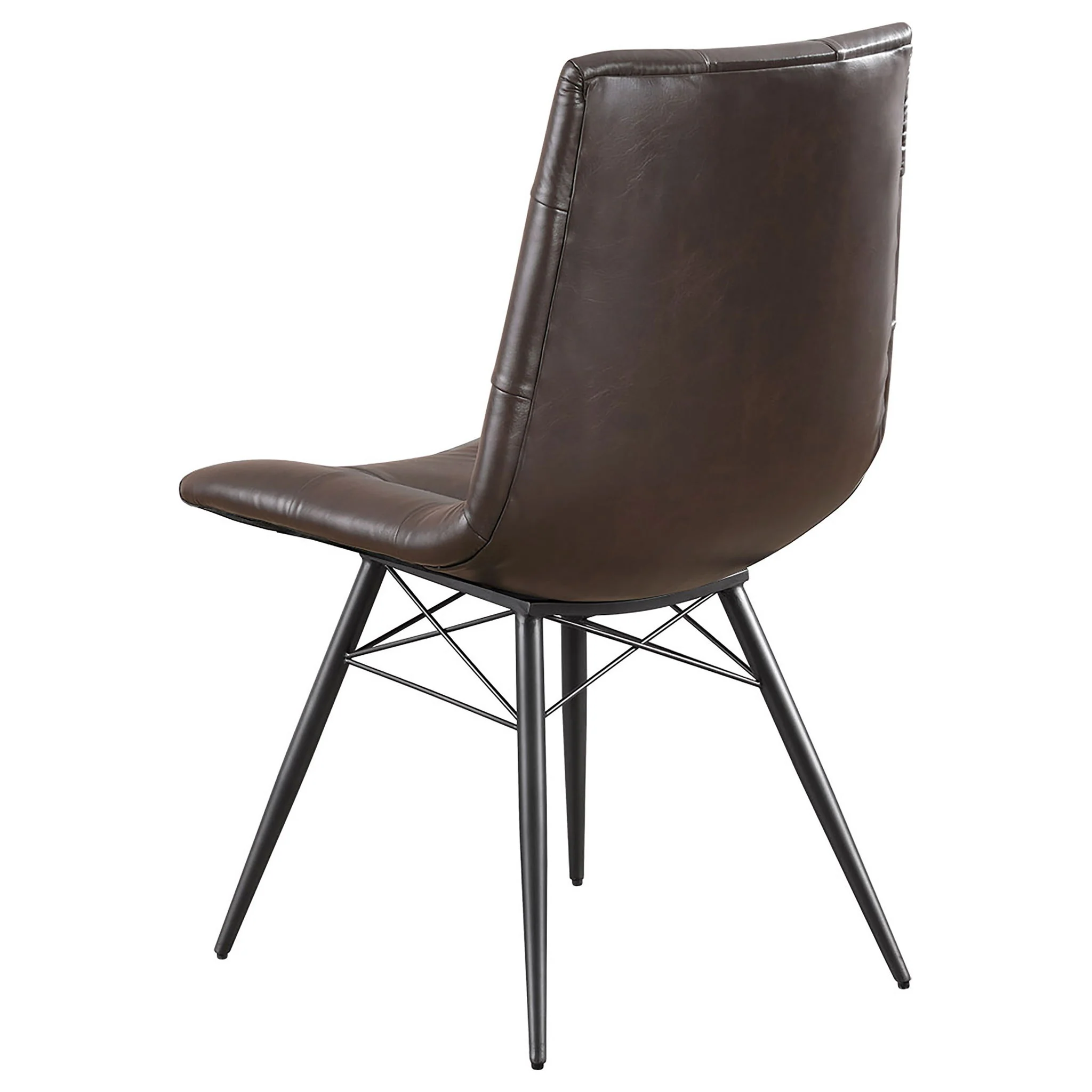 Back Dining Chairs With Button Tufting (Set of 4) - Brown - Image 3
