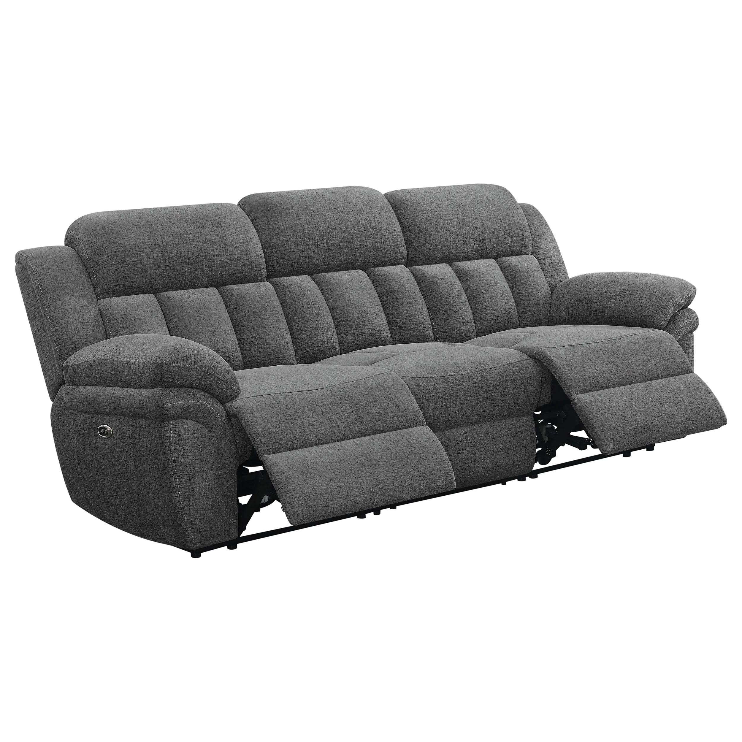 Bahrain Upholstered Power Sofa in Charcoal - Image 2