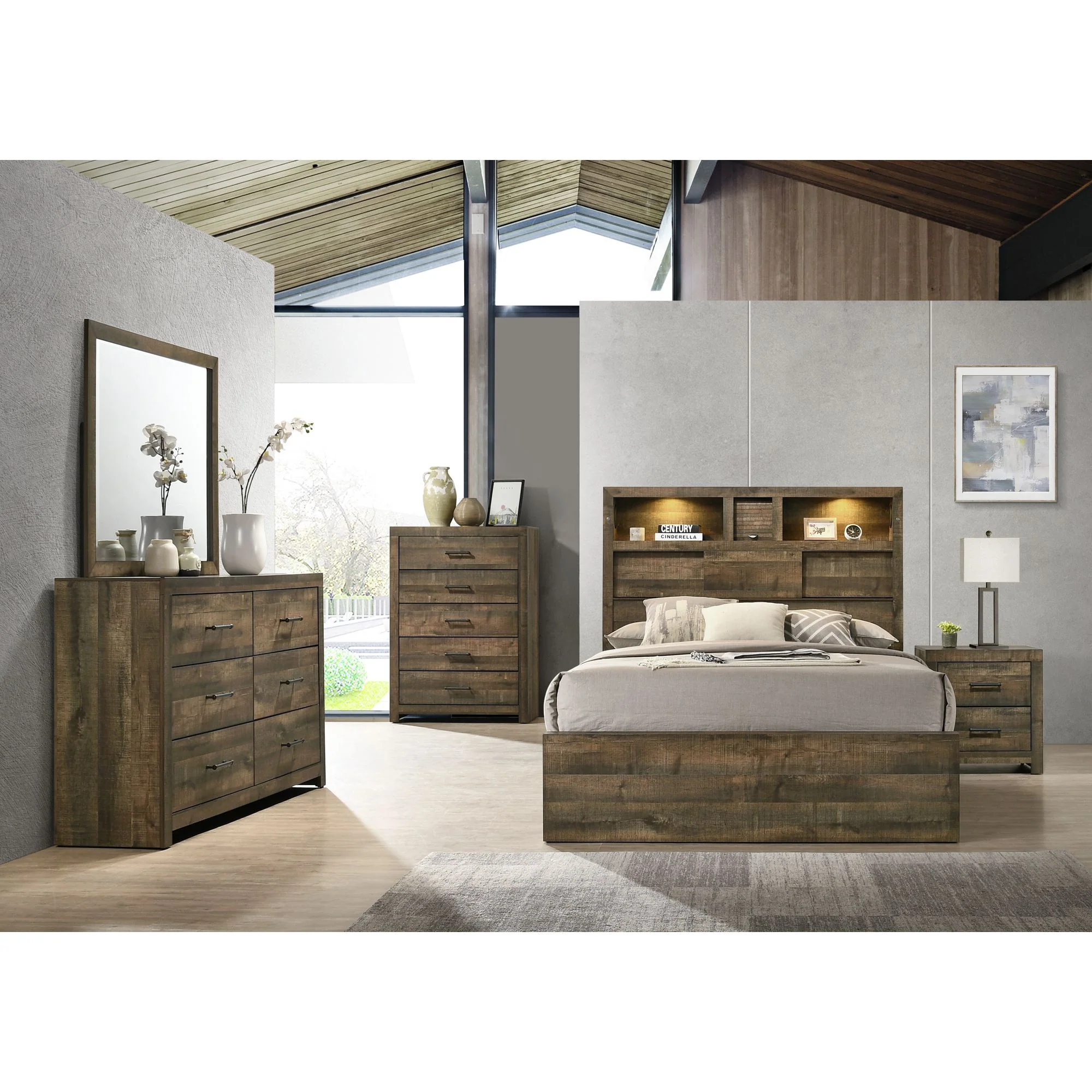 Bailey - Bookcase Panel Bedroom Set With Bluetooth - Image 8