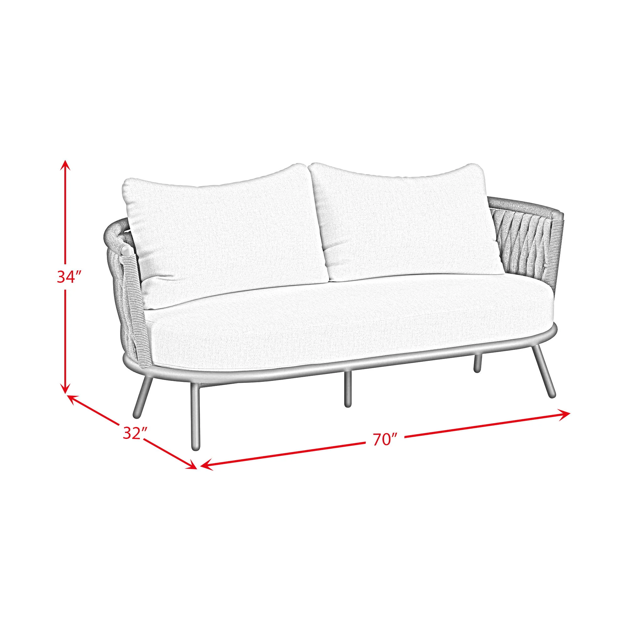 Bali - Loveseat With Olefin - Dark Gray - Image 5