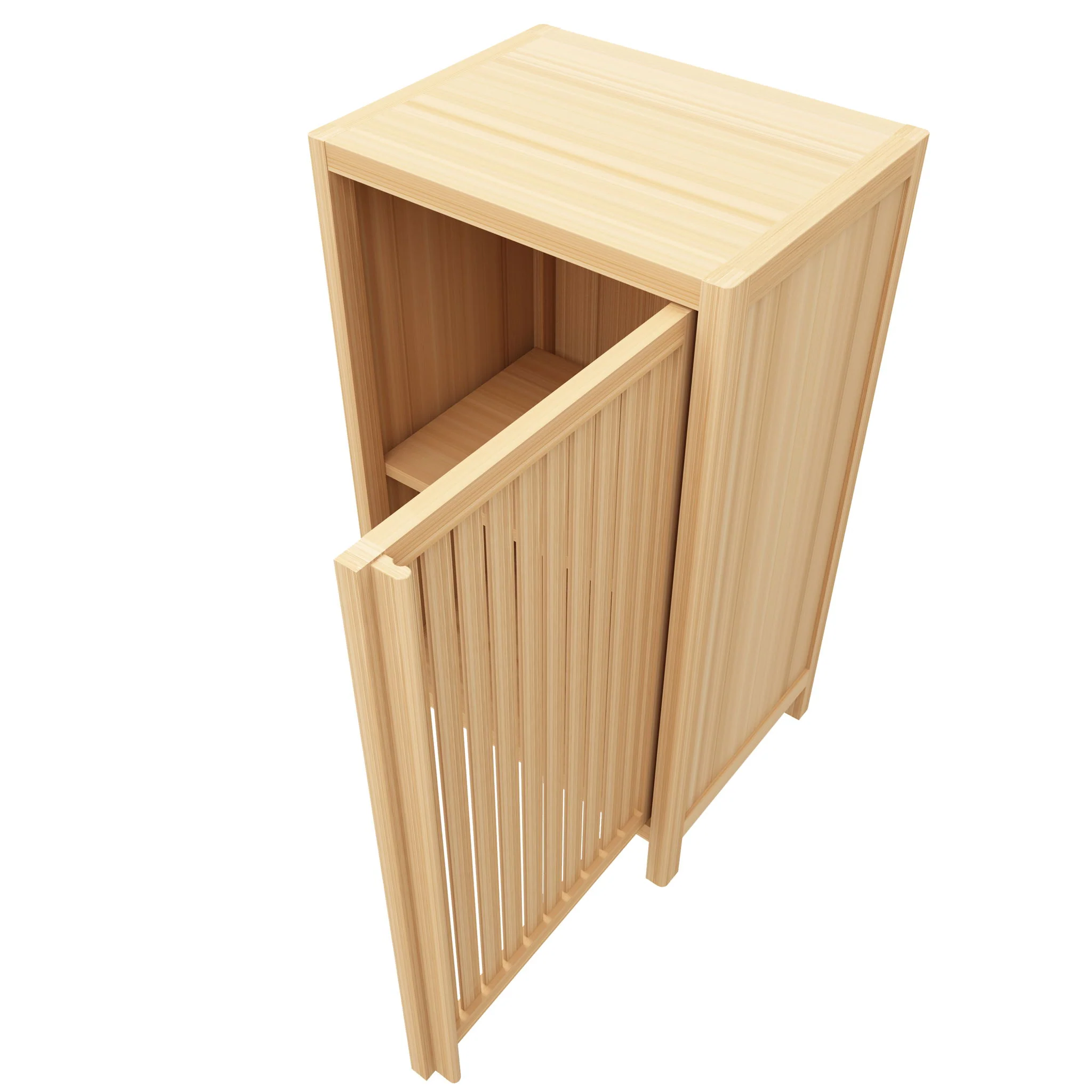 Bamboo Freestanding Storage Cabinet With Door And Shelf For Bathroom, Living Room, Kitchen - Natural / Natural Wood - Image 7