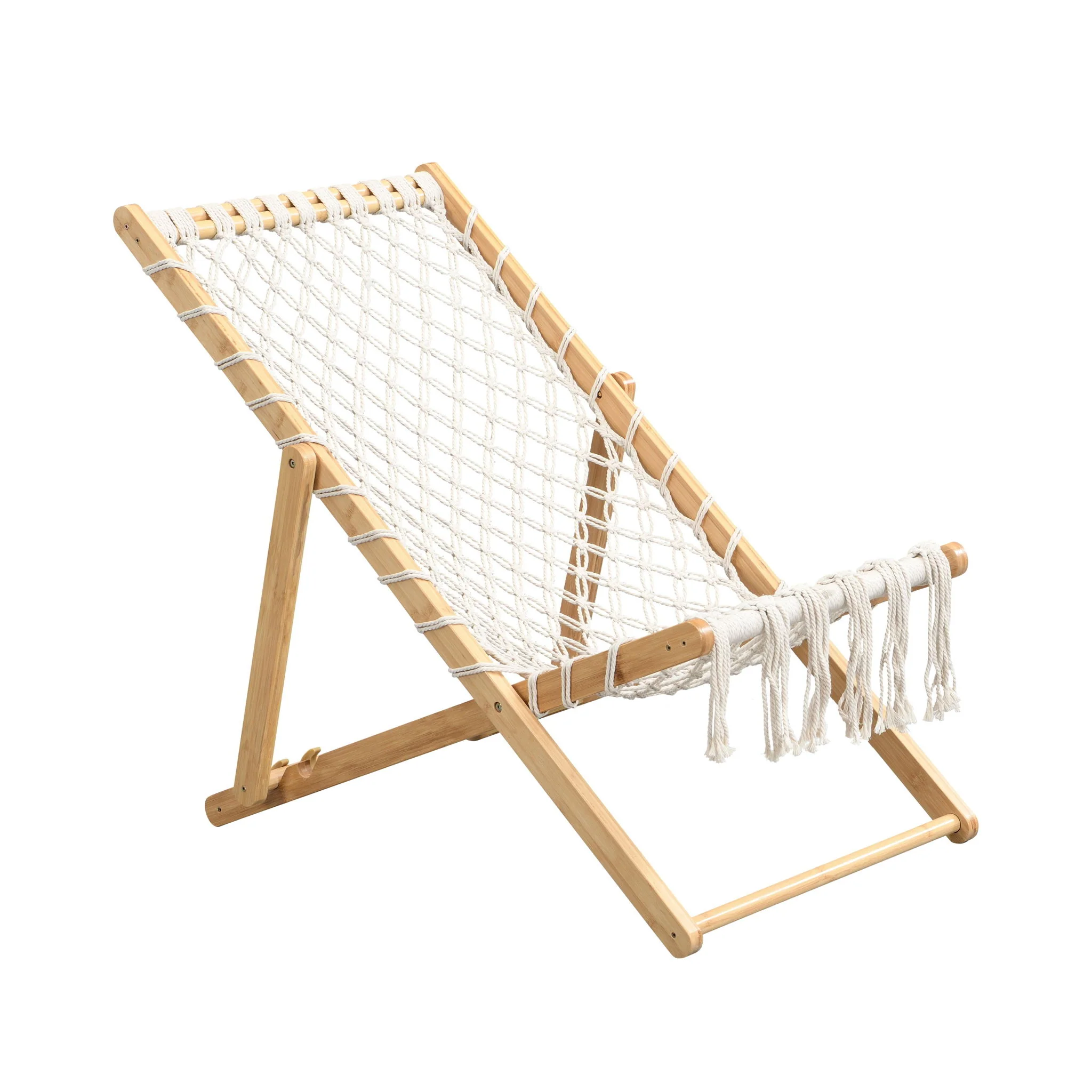 Bamboo Weaving Chair Set With Handwoven Rope For Patio And Living Spaces - Natural - Image 3