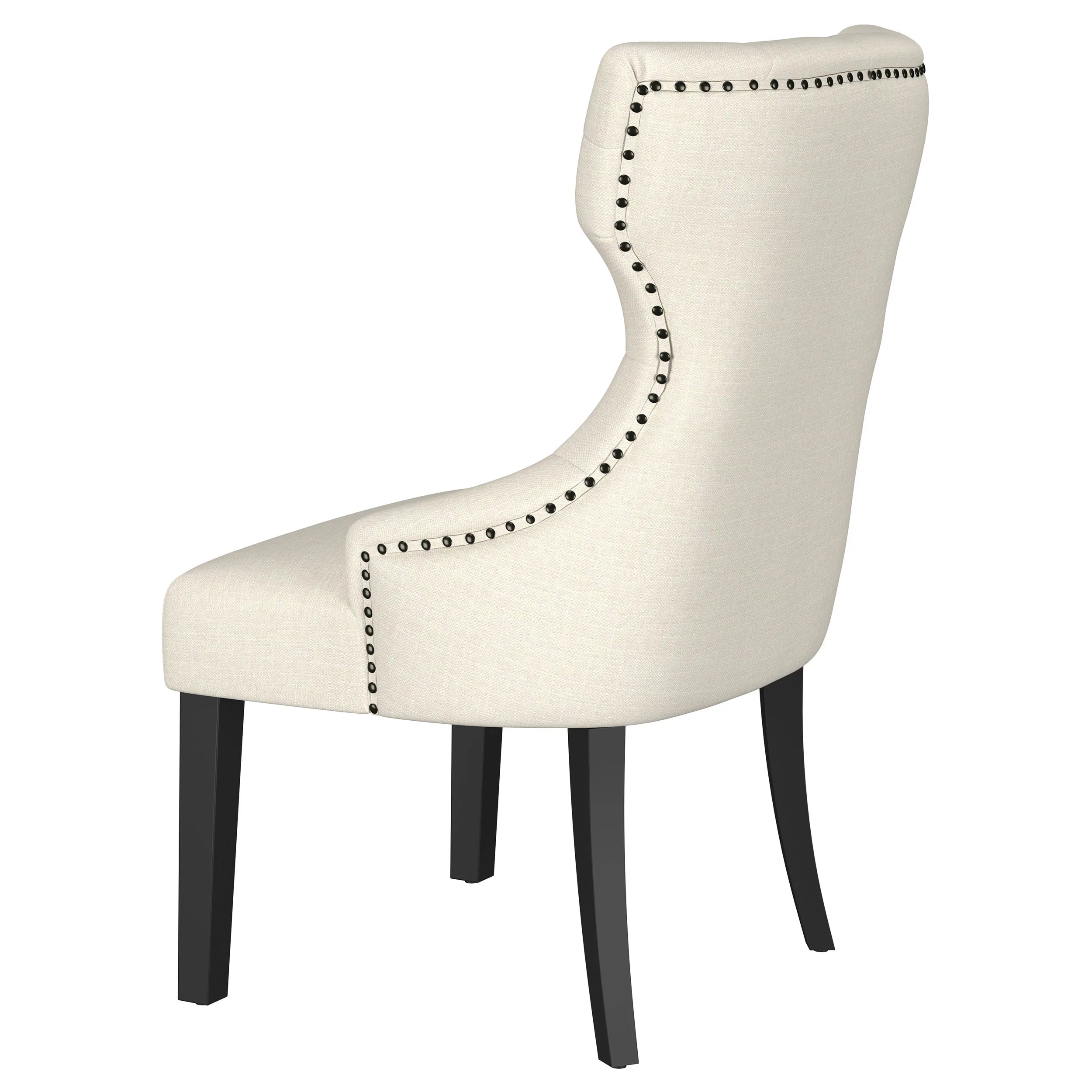 Baney Fabric Upholstered Dining Side Chair Cream and Black - Image 6