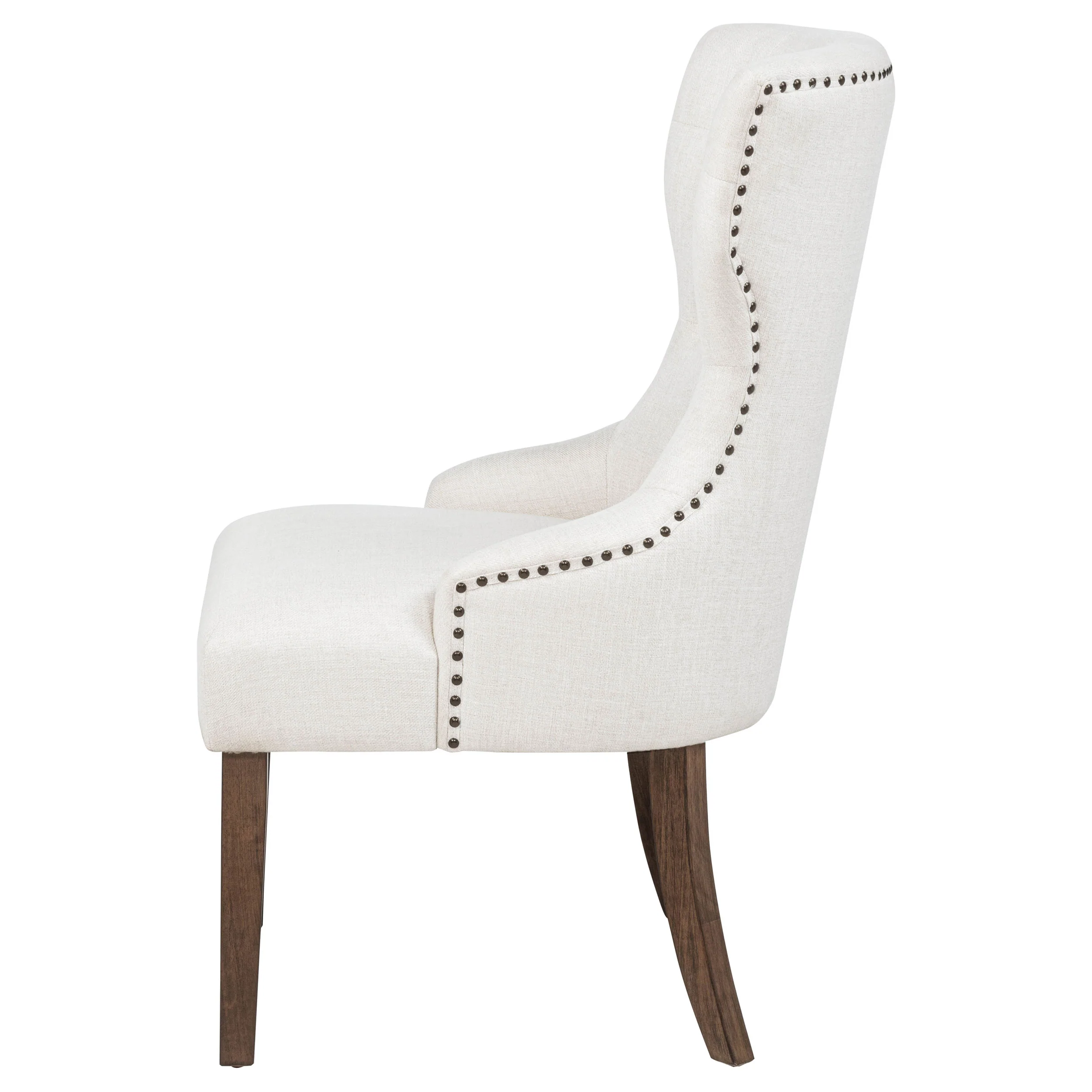 Baney Fabric Upholstered Dining Side Chair Cream/Dark Oak - Image 3