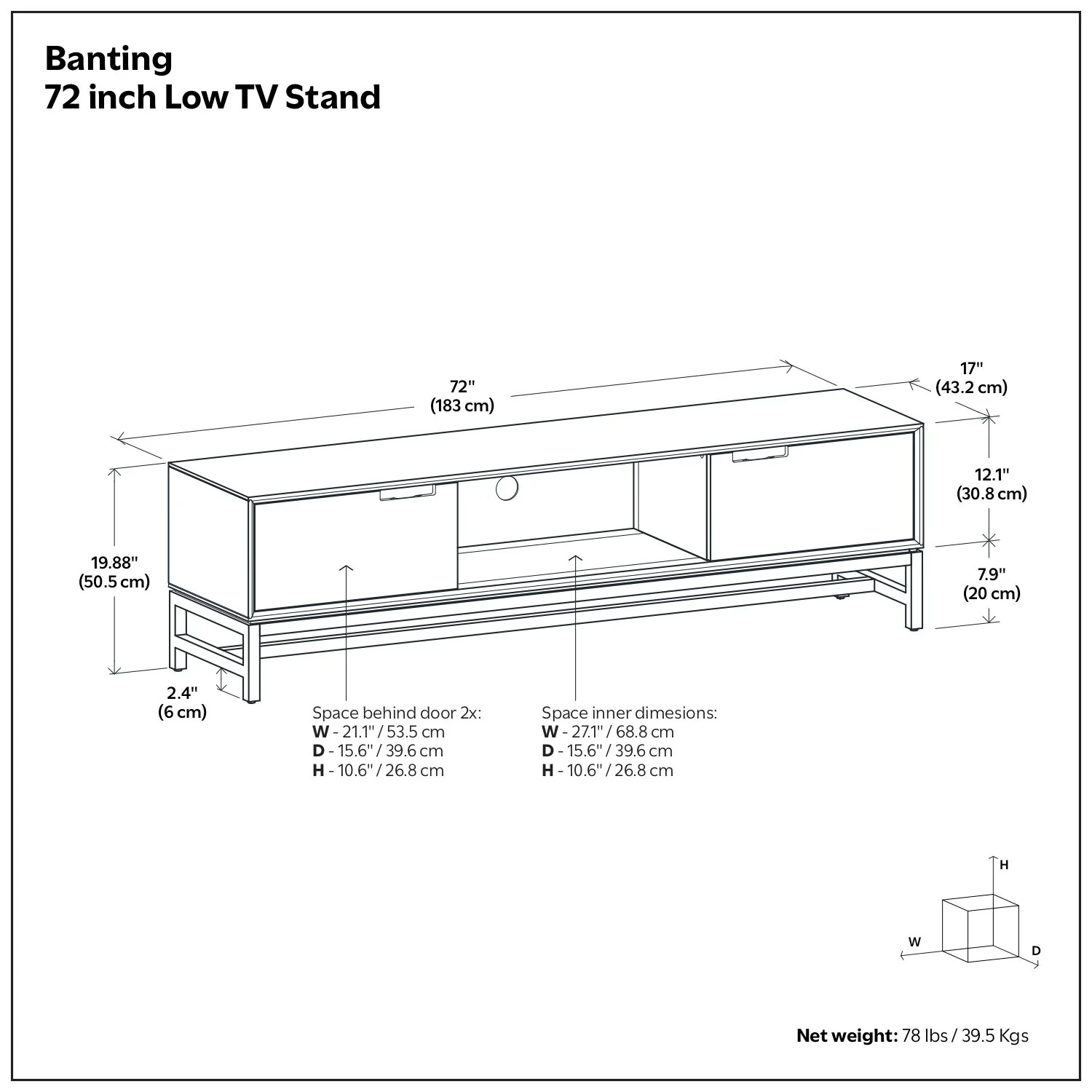 Banting - Low TV Stand - Walnut Brown - Image 4