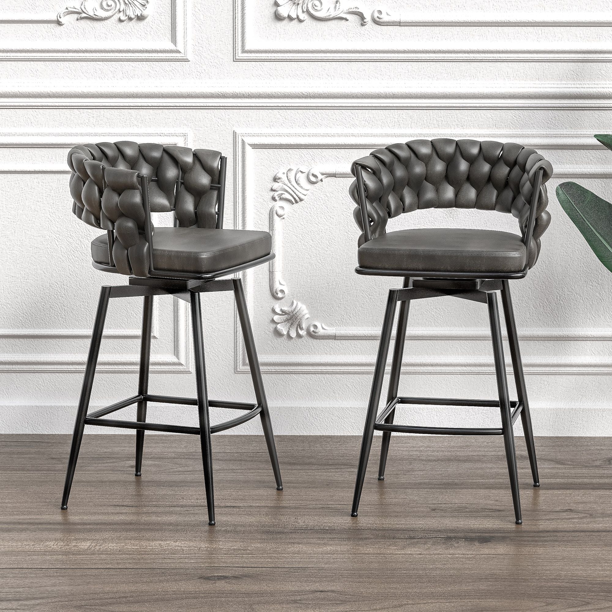 Bar Stool 360 Swivel With Back Footrest - Image 17