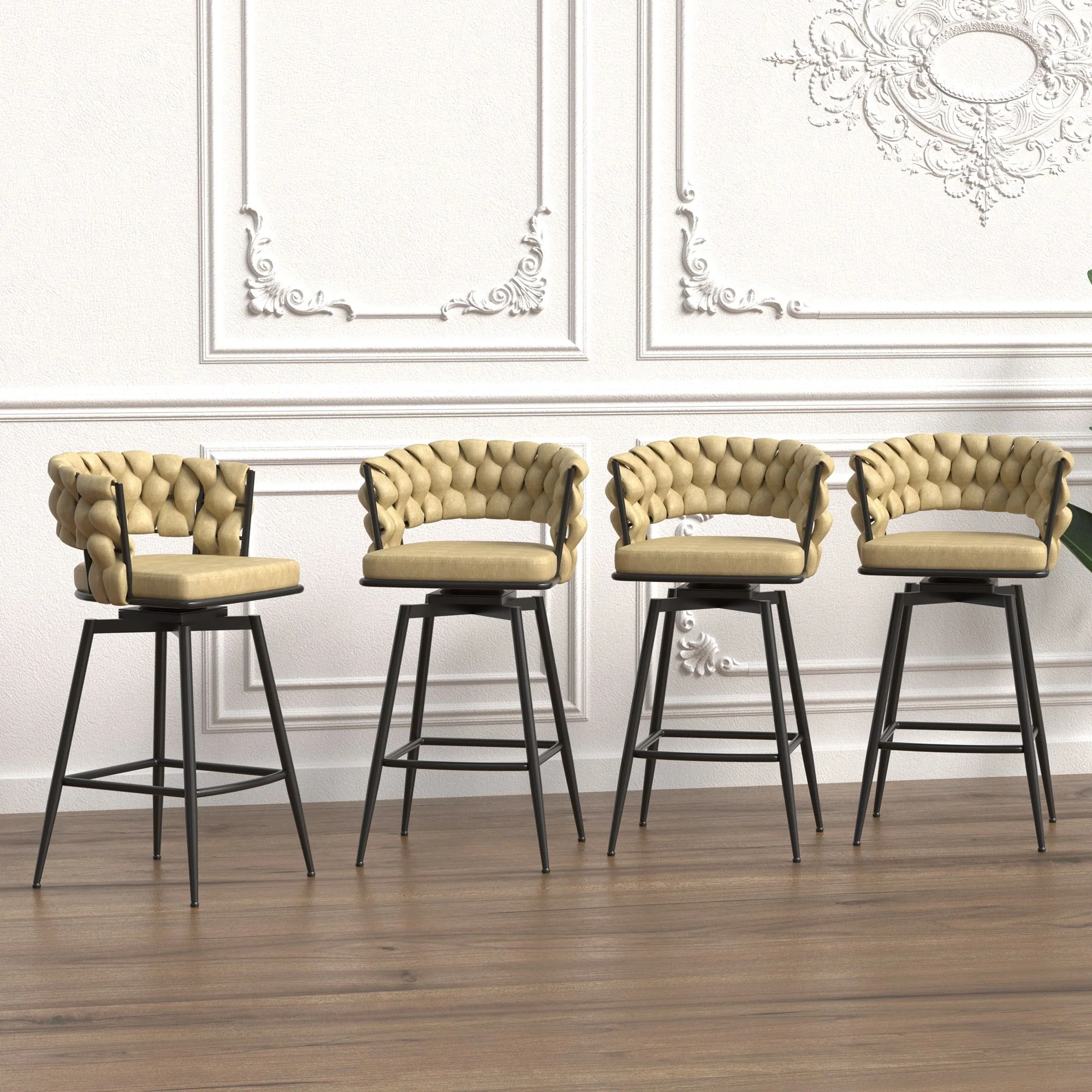 Bar Stool 360 Swivel With Back Footrest - Image 19