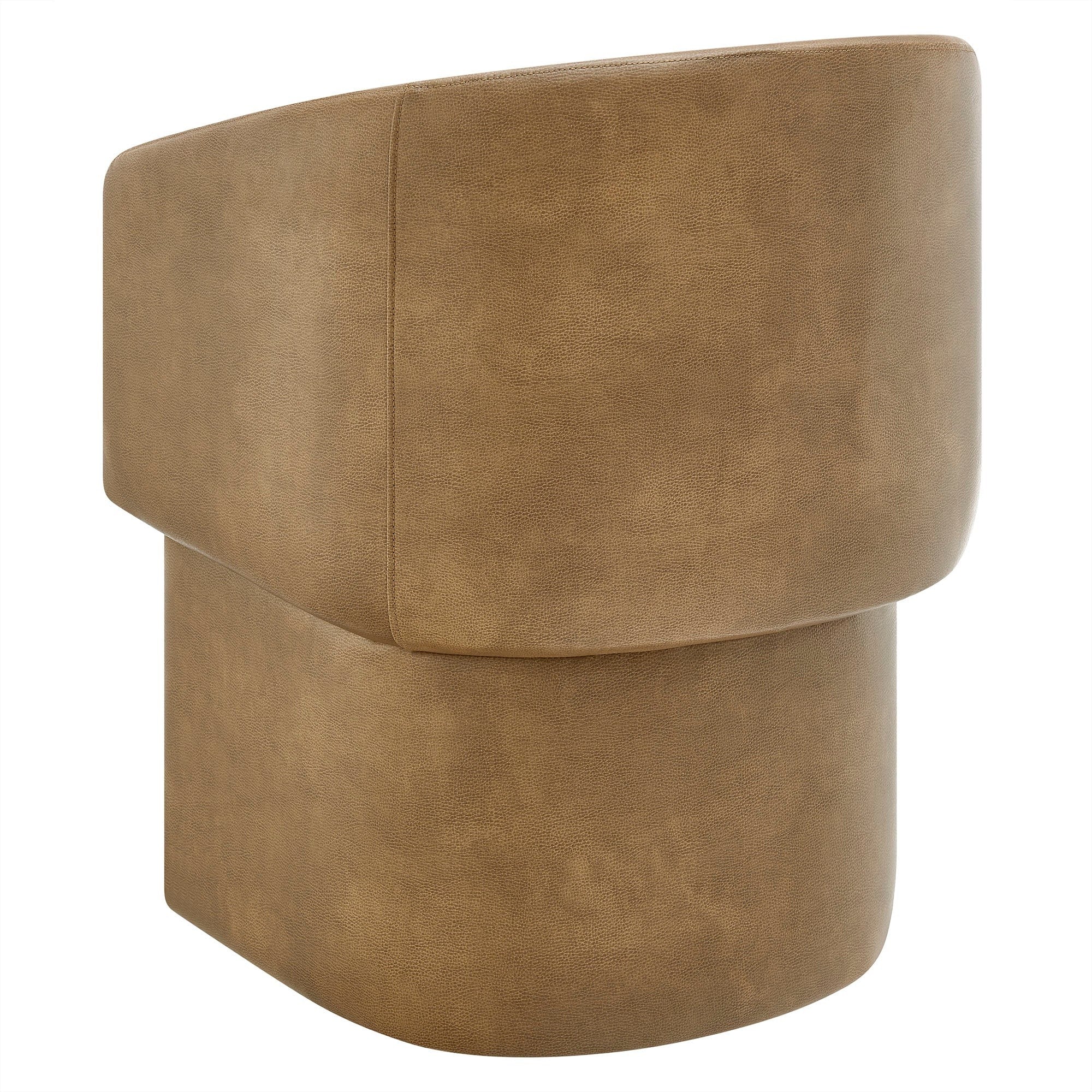 Barrel Back Vegan Leather Dining Accent Chair - Image 3