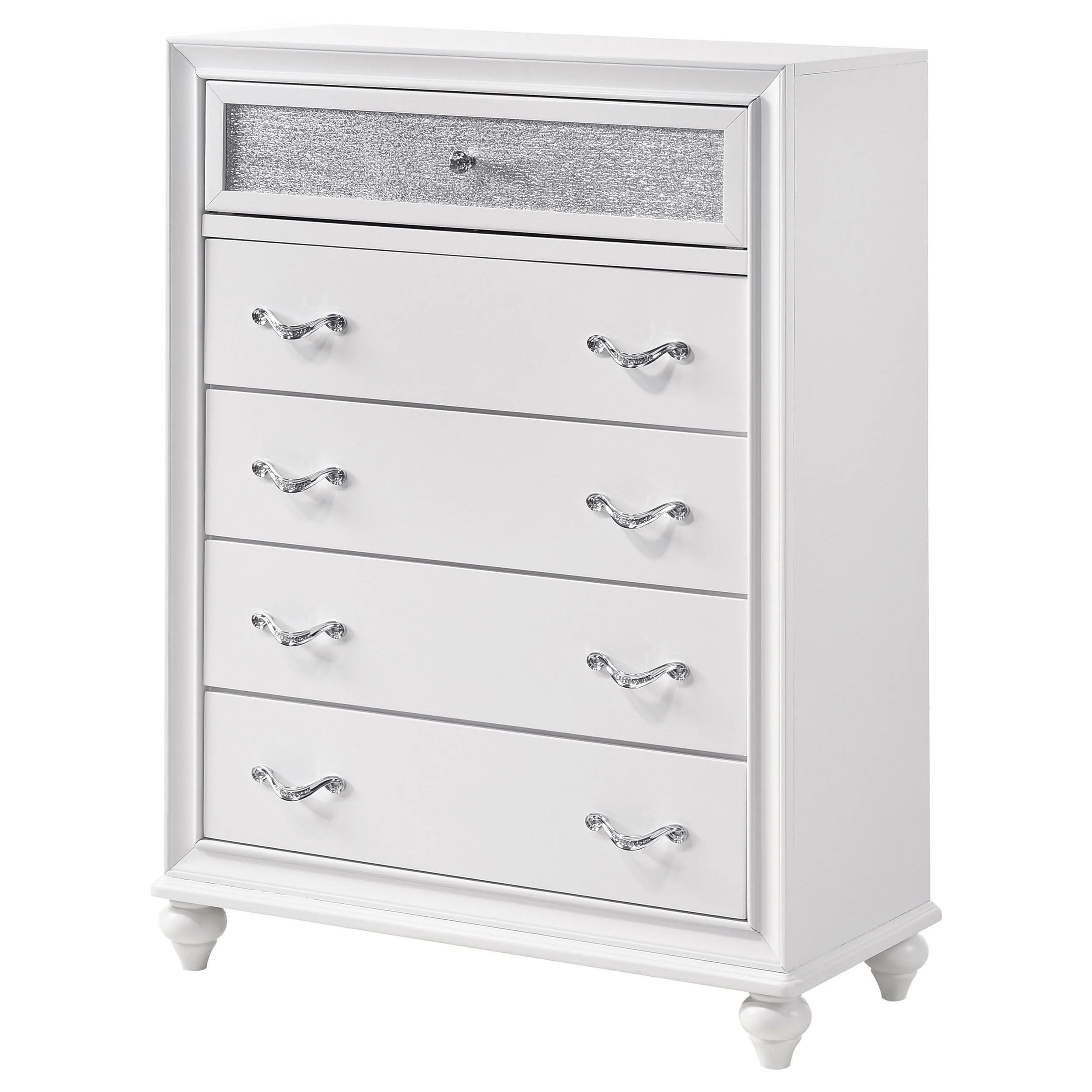 Barzini 5-Drawer Bedroom Chest, White - Image 5
