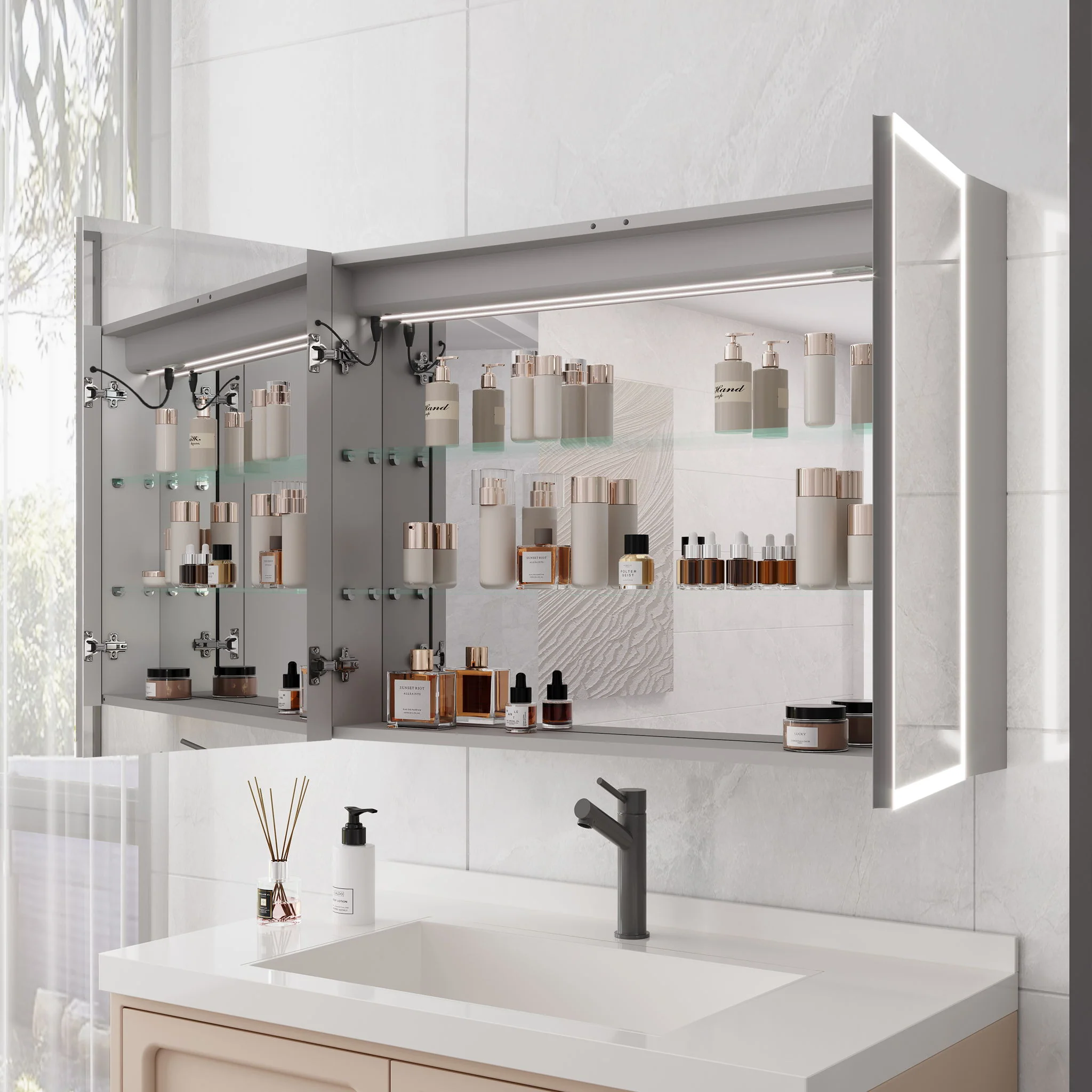 Bathroom Medicine Cabinet With Lights, LED Medicine Cabinet With Mirror, Lighted Medicine Cabinet With Defogger - Image 10