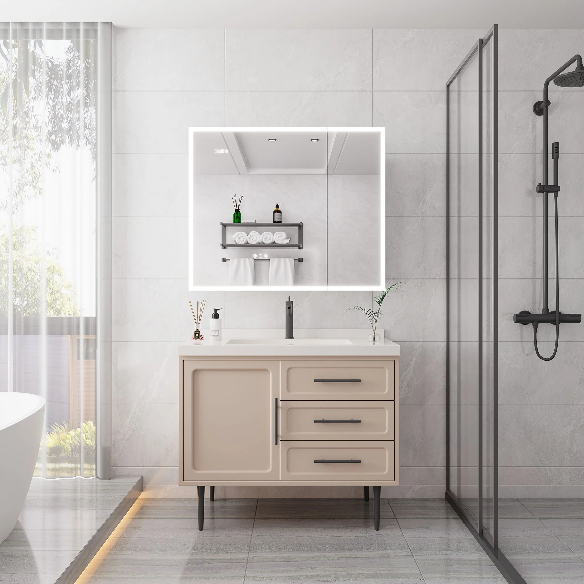 Bathroom Medicine Cabinet With Lights, LED Medicine Cabinet With Mirror, Lighted Medicine Cabinet With Defogger - Image 13